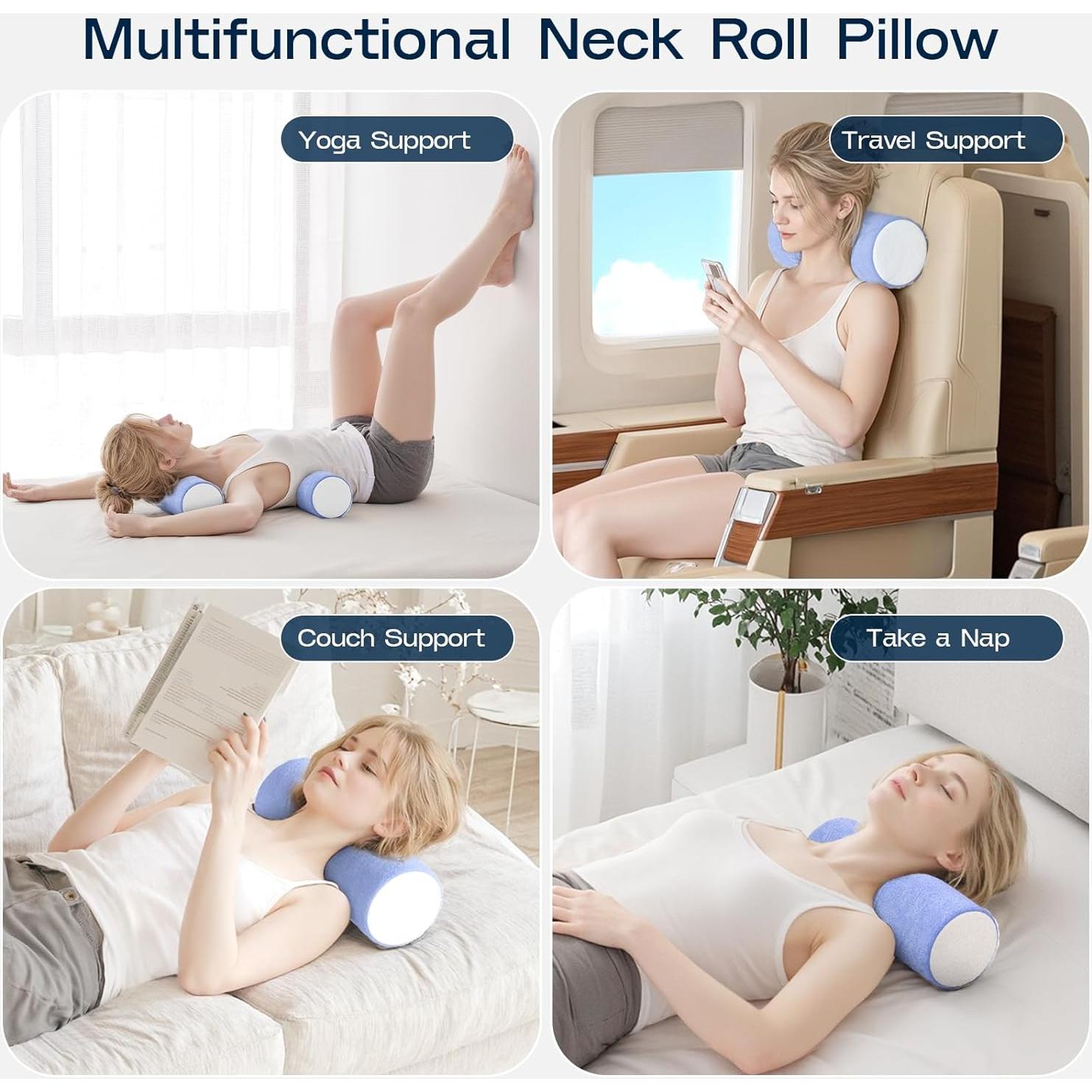 Almohada Cervical Rollo Forcanby Espuma Viscoelástica 40.6x16cm