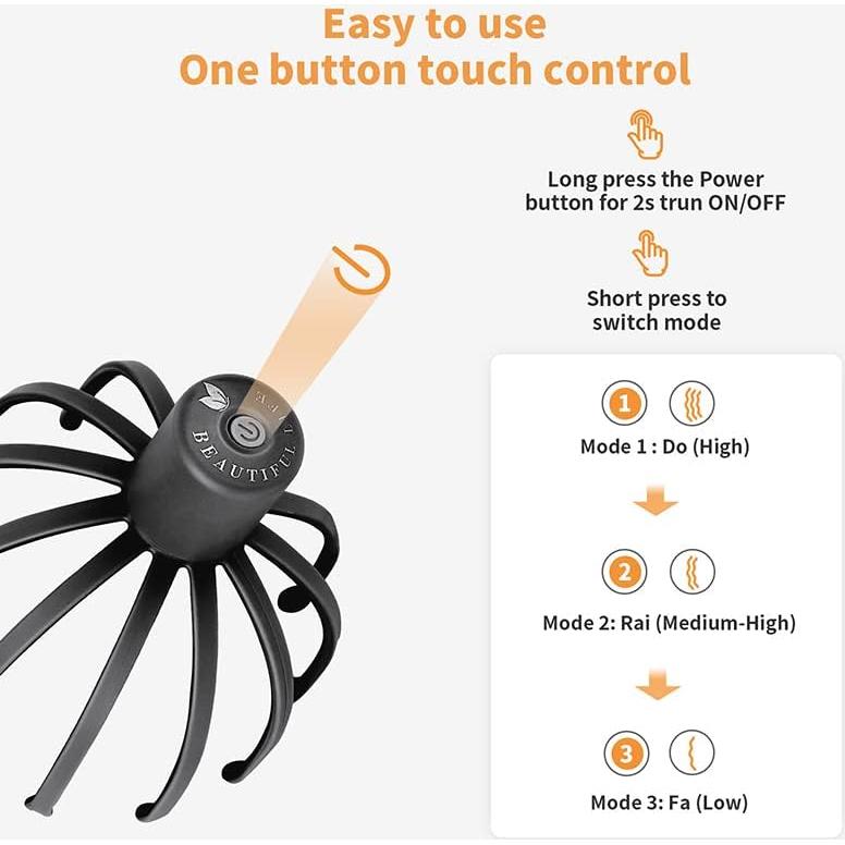 Masajeador Eléctrico de Cuero Cabelludo ONIYEA 3 Modos