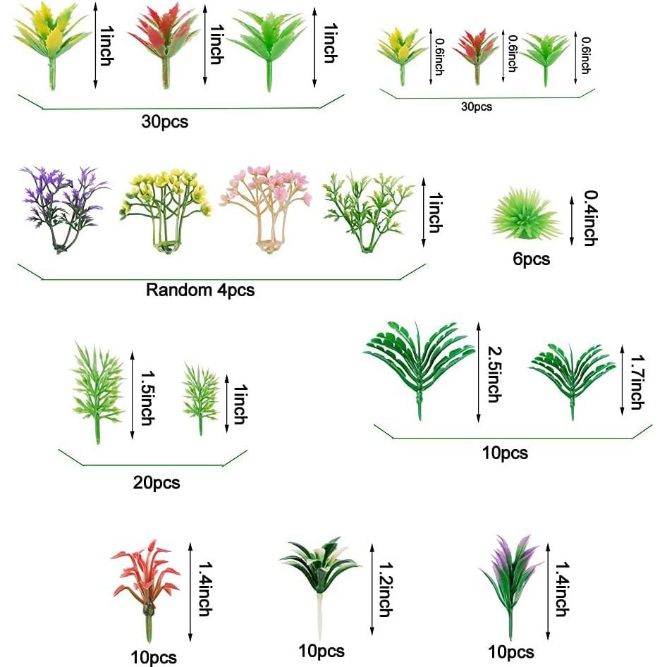 130PCS Árboles Miniatura NWFashion para Jardín de Hadas