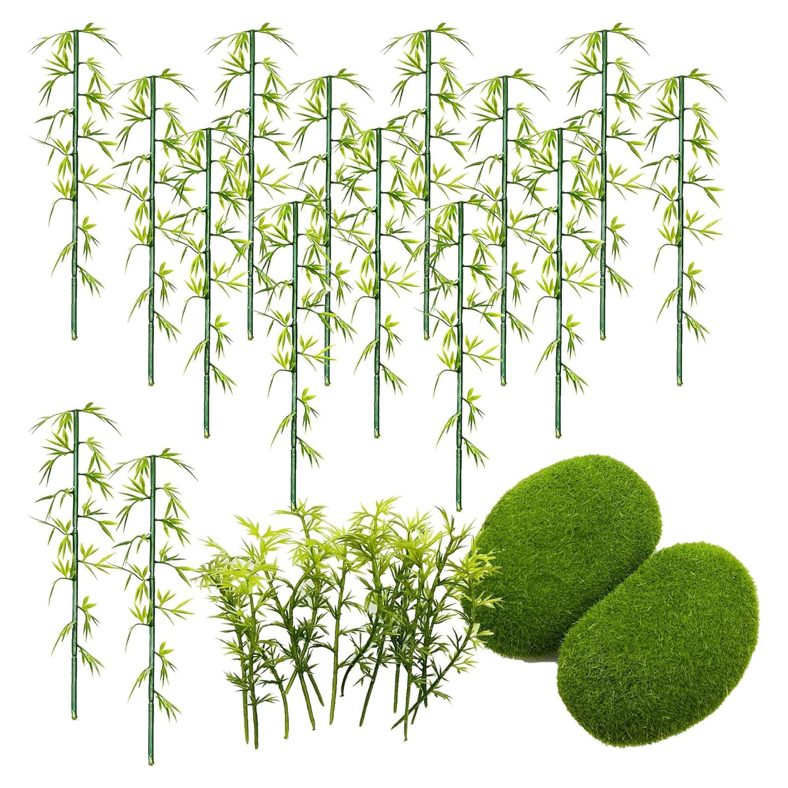 Conjunto 30 PCS Árboles de Bambú Miniatura Woohome Verde