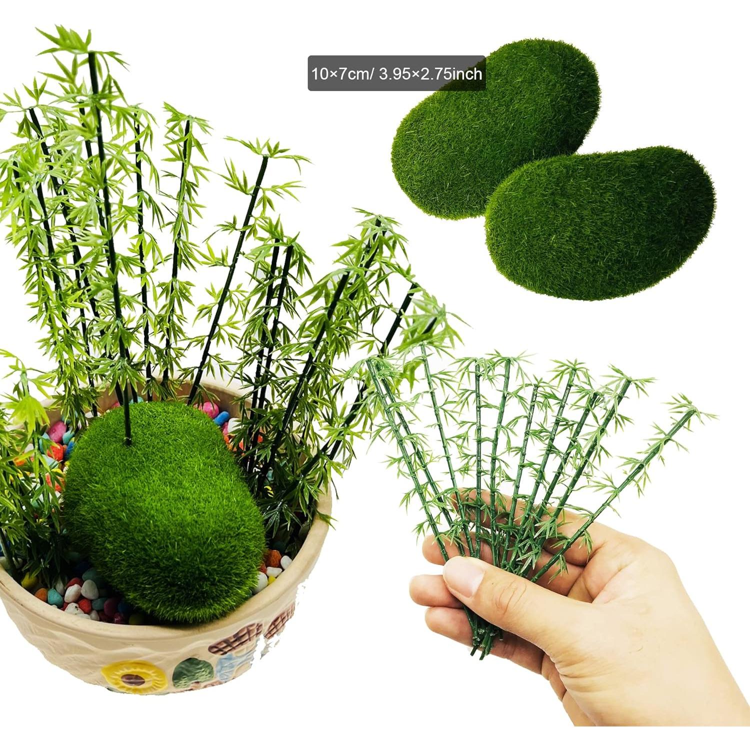 Conjunto 30 PCS Árboles de Bambú Miniatura Woohome Verde