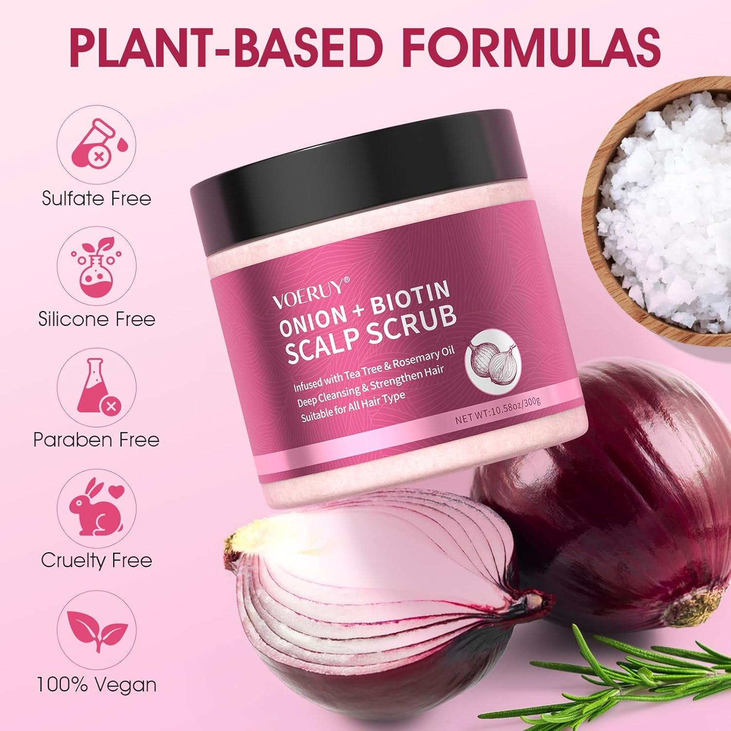 Exfoliante para Cuero Cabelludo VOERUY 300g Biotina y Cebolla