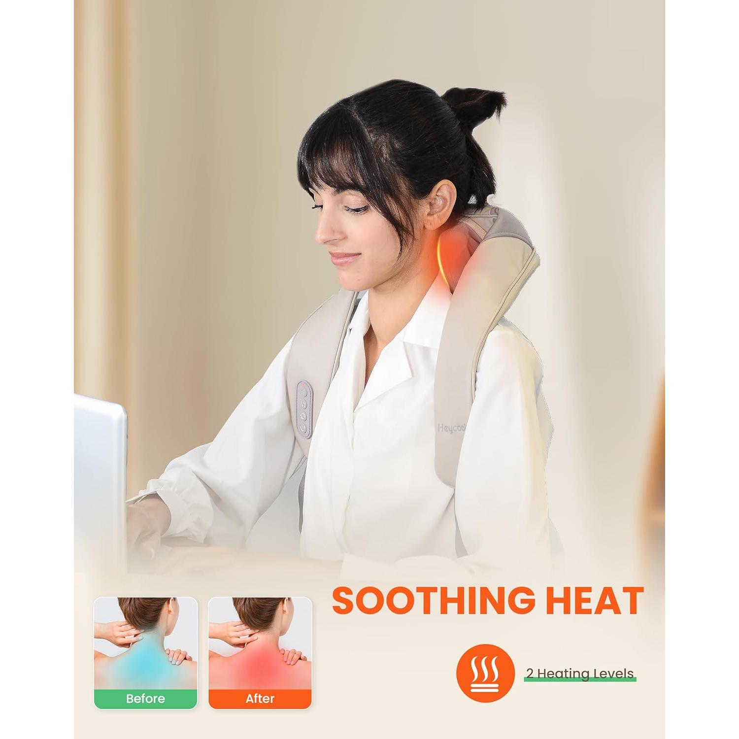 Masajeador de Cuello Heycool 4D Inalámbrico con Calor
