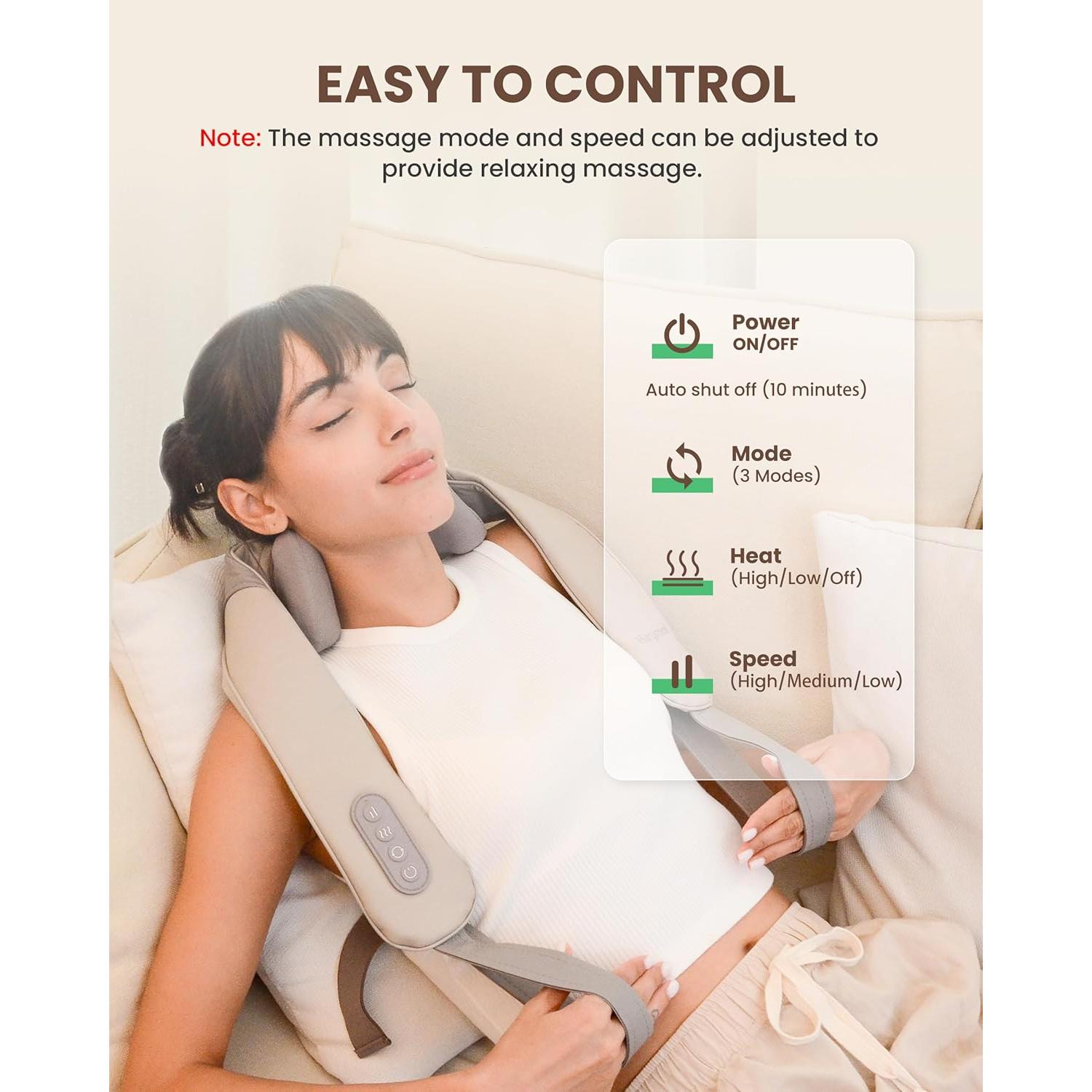 Masajeador de Cuello Heycool 4D Inalámbrico con Calor