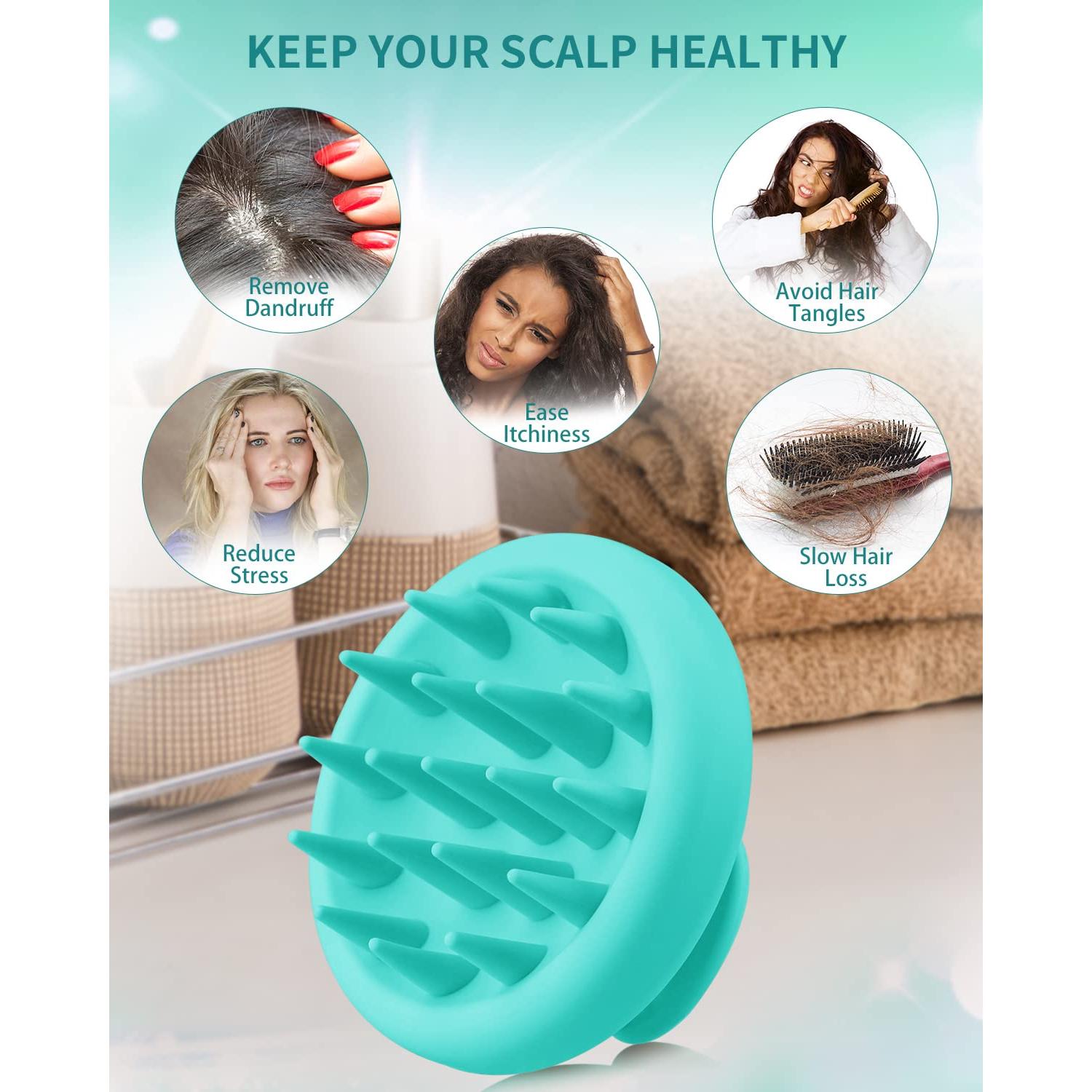 BEAUTLOHAS Cepillo Masajeador de Cuero Cabelludo Verde