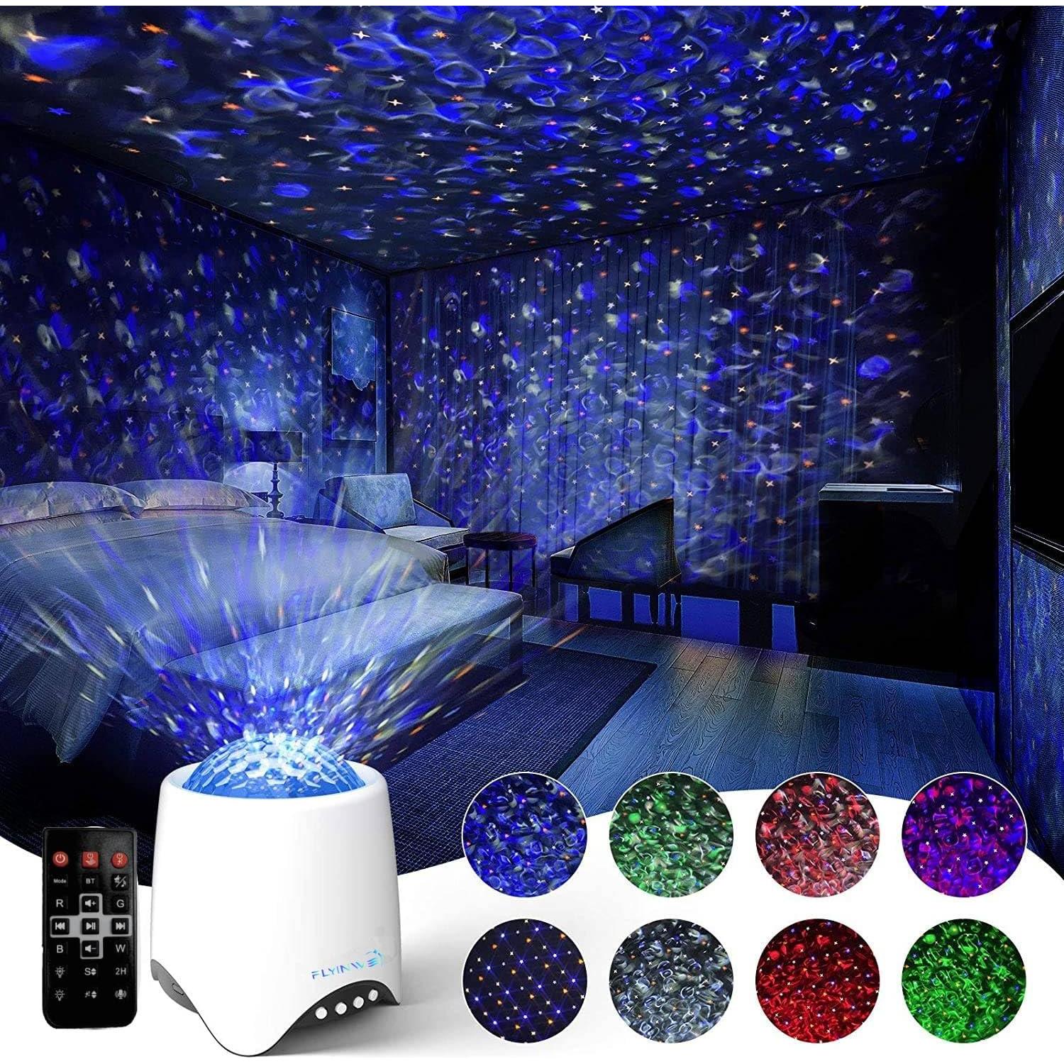 Hoom Decor Star Projector, Galaxy Projector for Bedroom, Night Lights for Kids, Ceiling Projector for Teen Girls, Night Light Projector for Bedroom, Music Speaker, White Noise Sound Machine