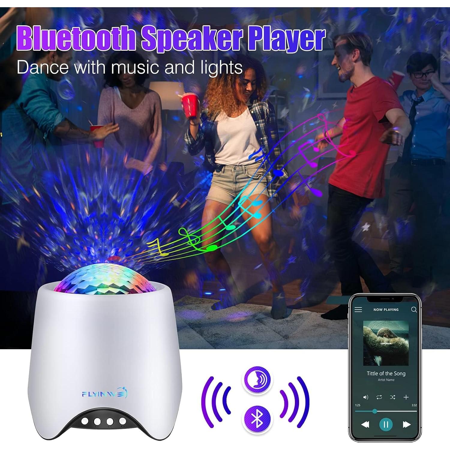 Hoom Decor Star Projector, Galaxy Projector for Bedroom, Night Lights for Kids, Ceiling Projector for Teen Girls, Night Light Projector for Bedroom, Music Speaker, White Noise Sound Machine