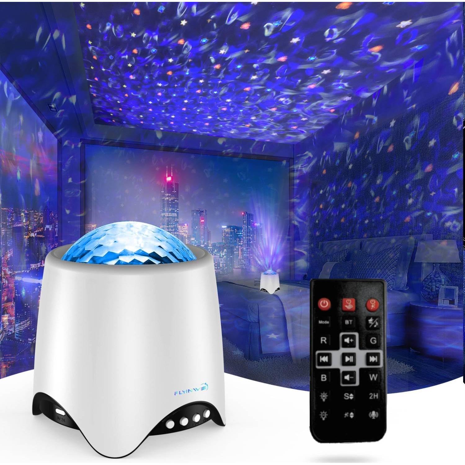 Hoom Decor Star Projector, Galaxy Projector for Bedroom, Night Lights for Kids, Ceiling Projector for Teen Girls, Night Light Projector for Bedroom, Music Speaker, White Noise Sound Machine