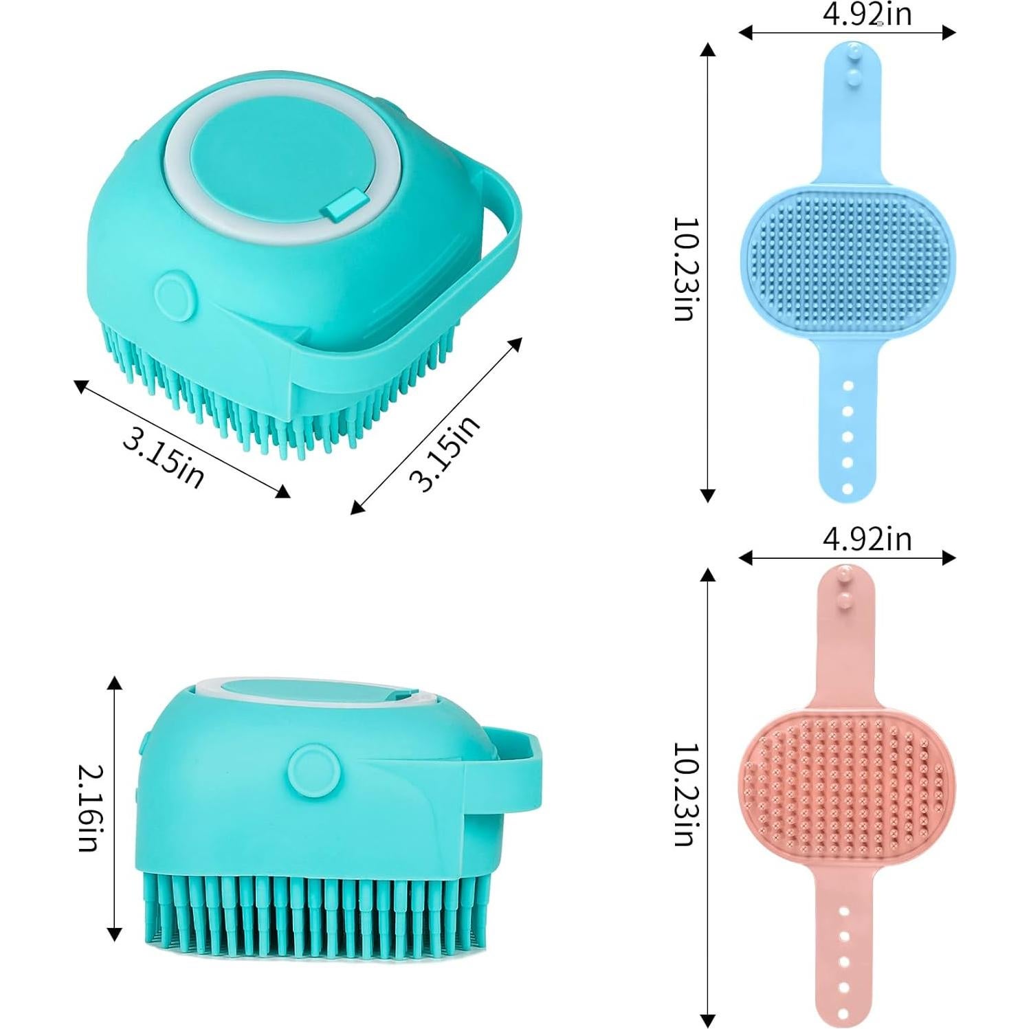 Cepillo de Aseo 3 en 1 Comotech para Perros y Gatos Azul