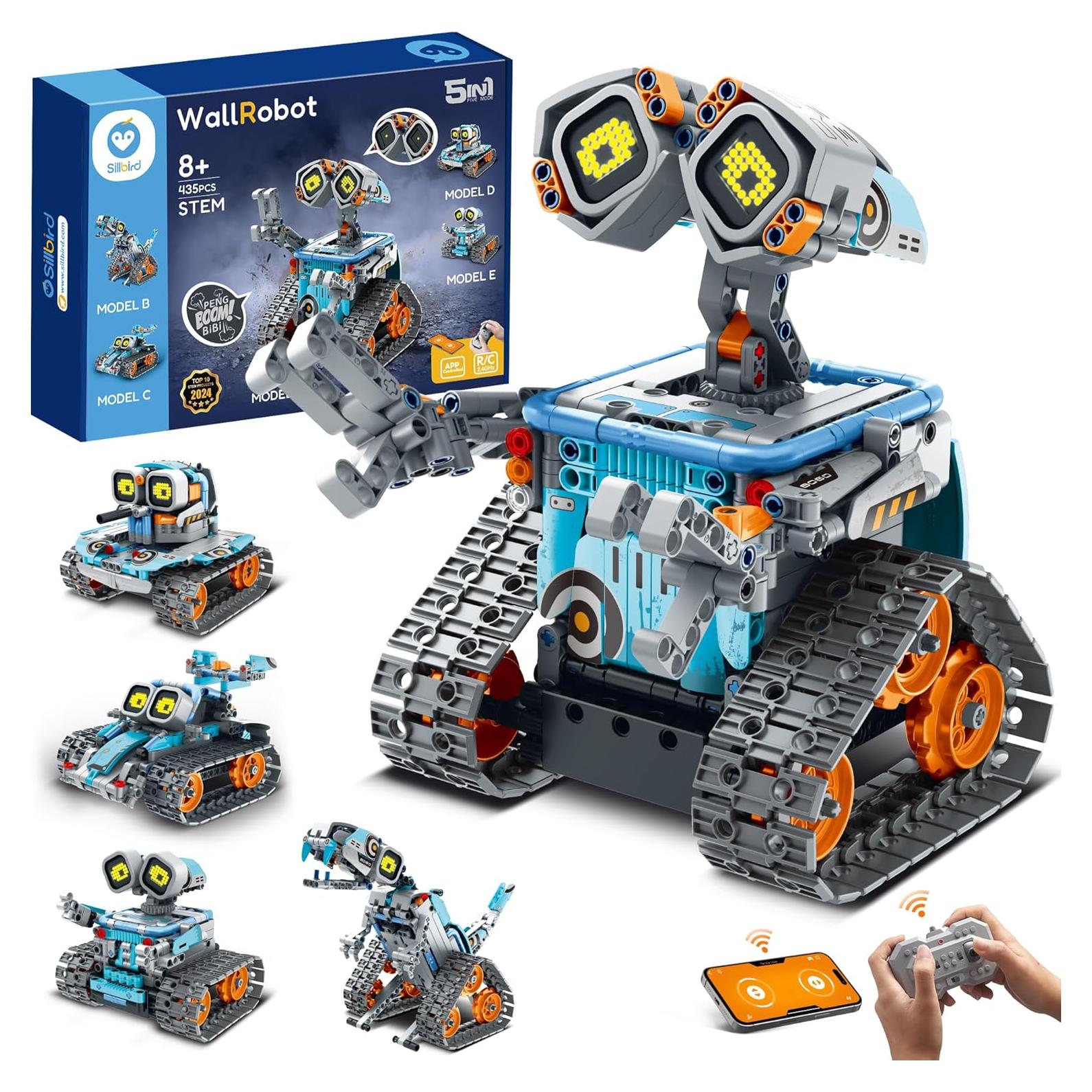 Kit de Construcción de Robot Sillbird 5 en 1 para Niños 8+