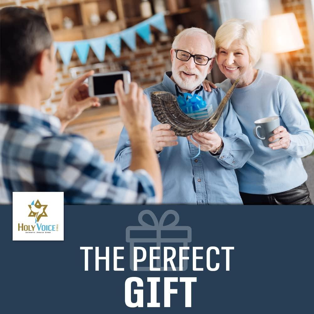 Shofar de Carnero Kosher Holy Voice 30-35 cm con Bolsa