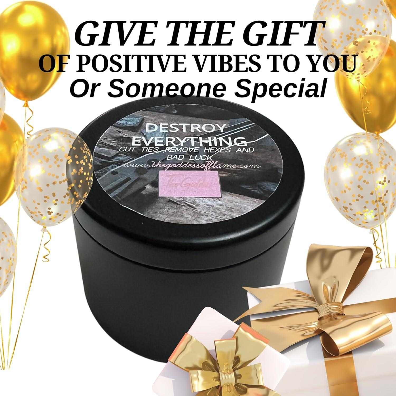 Vela Espiritual Destruir Todo - Cera de Soja 113g - Limpieza Energética