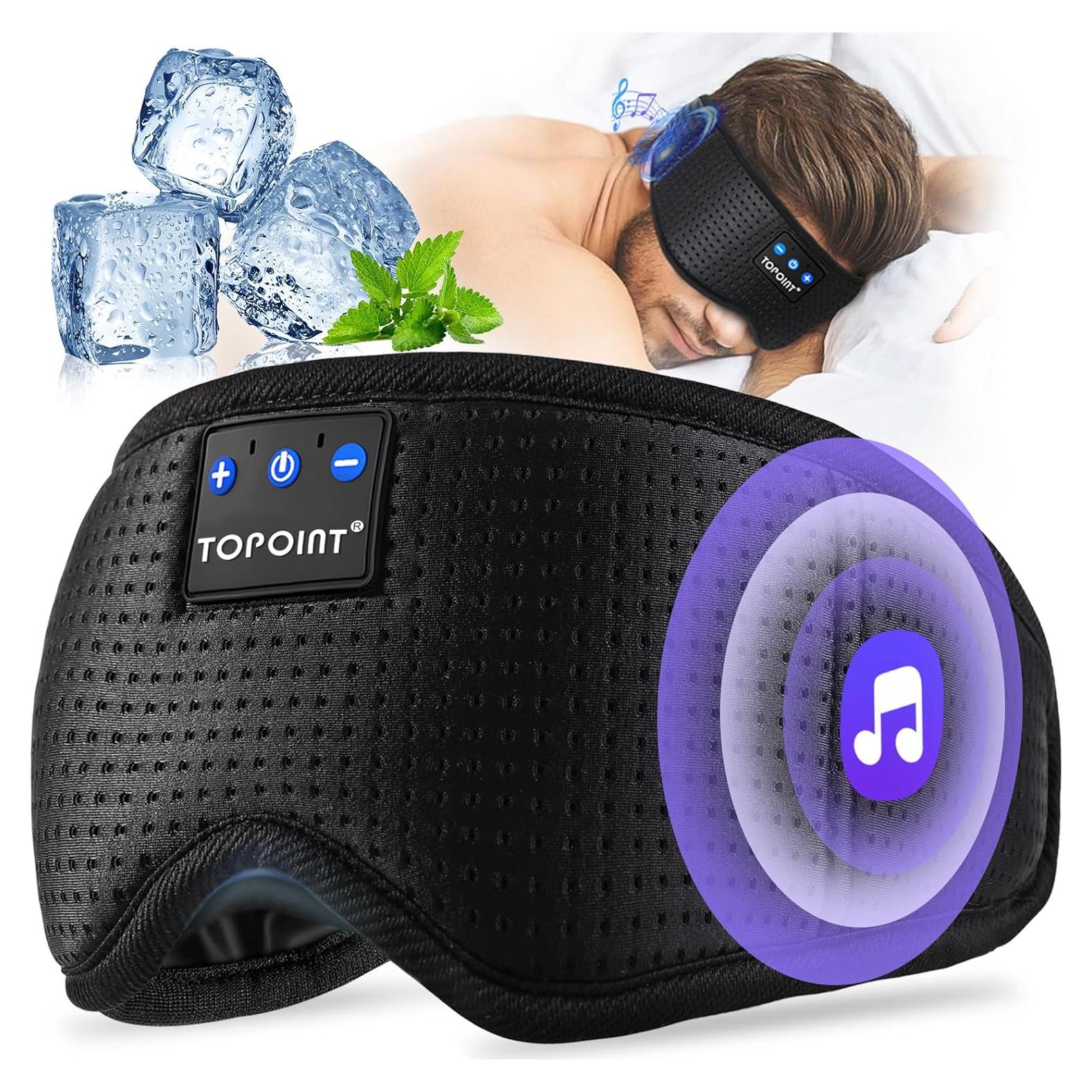 Máscara de Sueño Bluetooth TOPOINT con Altavoces y Seda