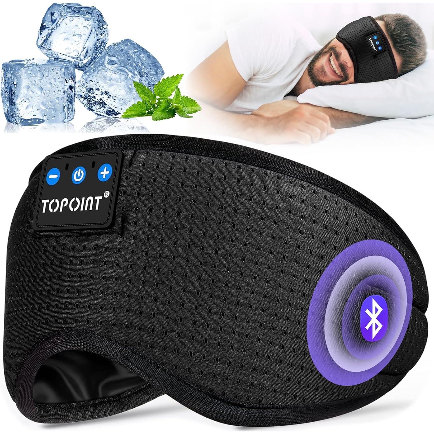 Máscara de Sueño Bluetooth TOPOINT con Altavoces y Seda