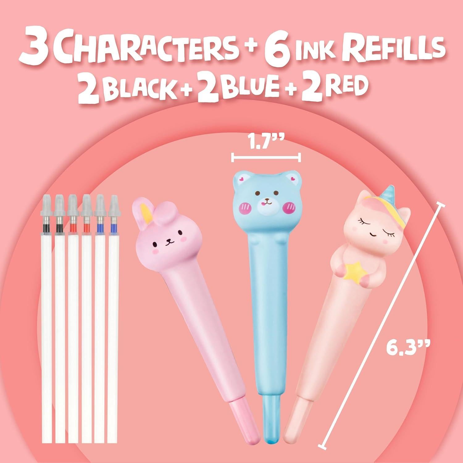 Lápices Squishy BUNMO - Paquete de 3 con Recargas