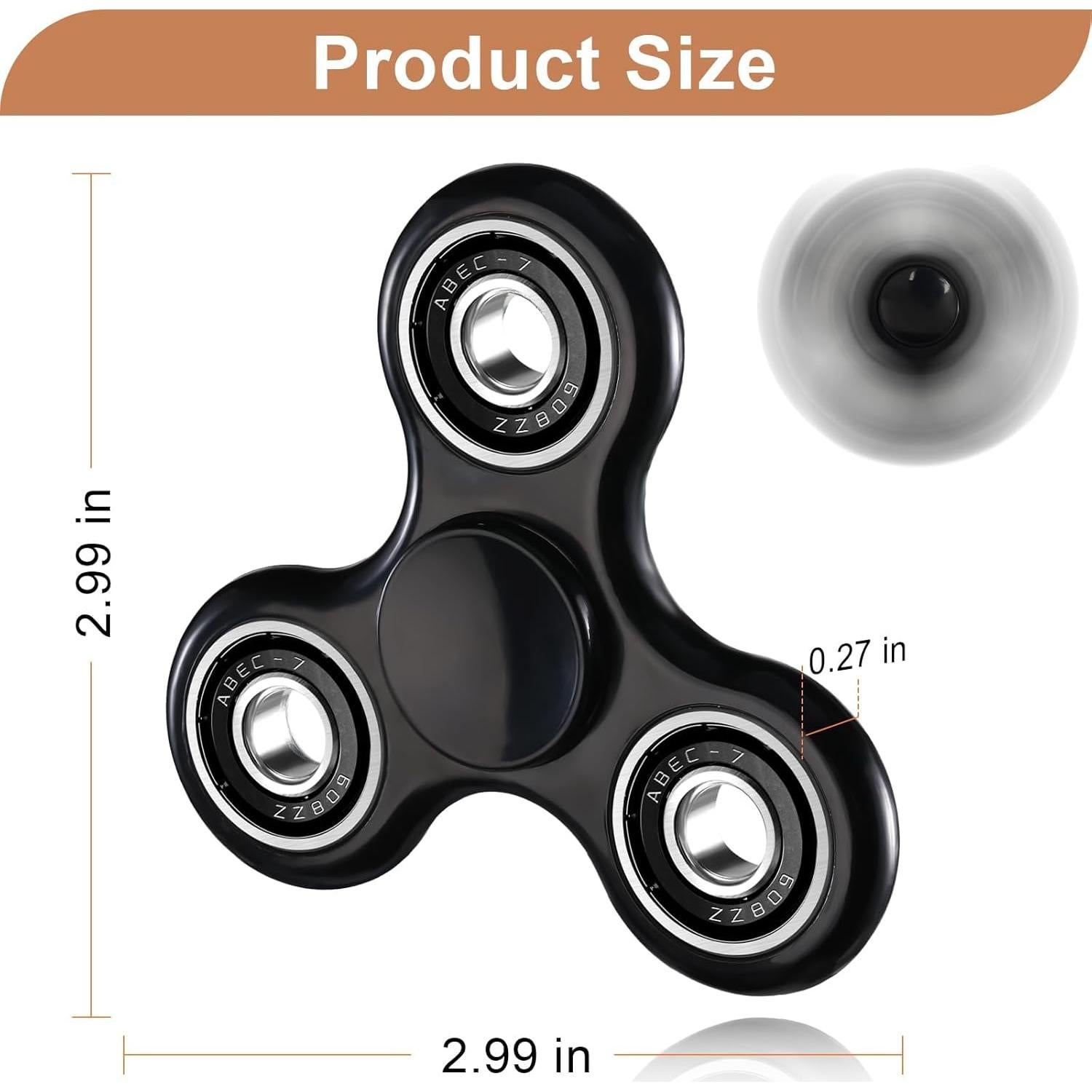 Spinner Antiestrés SCIONE Negro - Juguete Sensorial para TDAH
