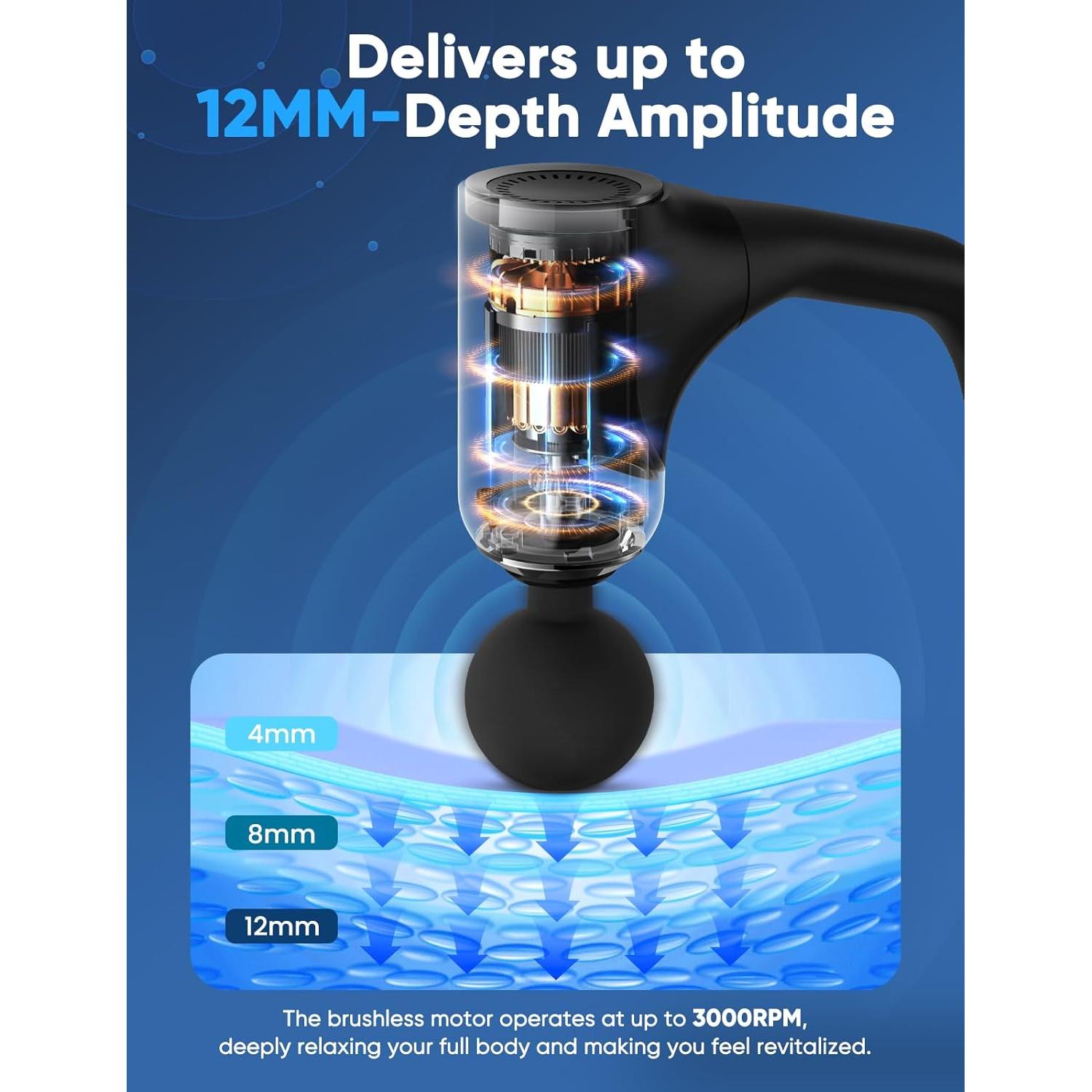 Pistola de Masaje JiAn G5 - Tejido Profundo y 4 Cabezas