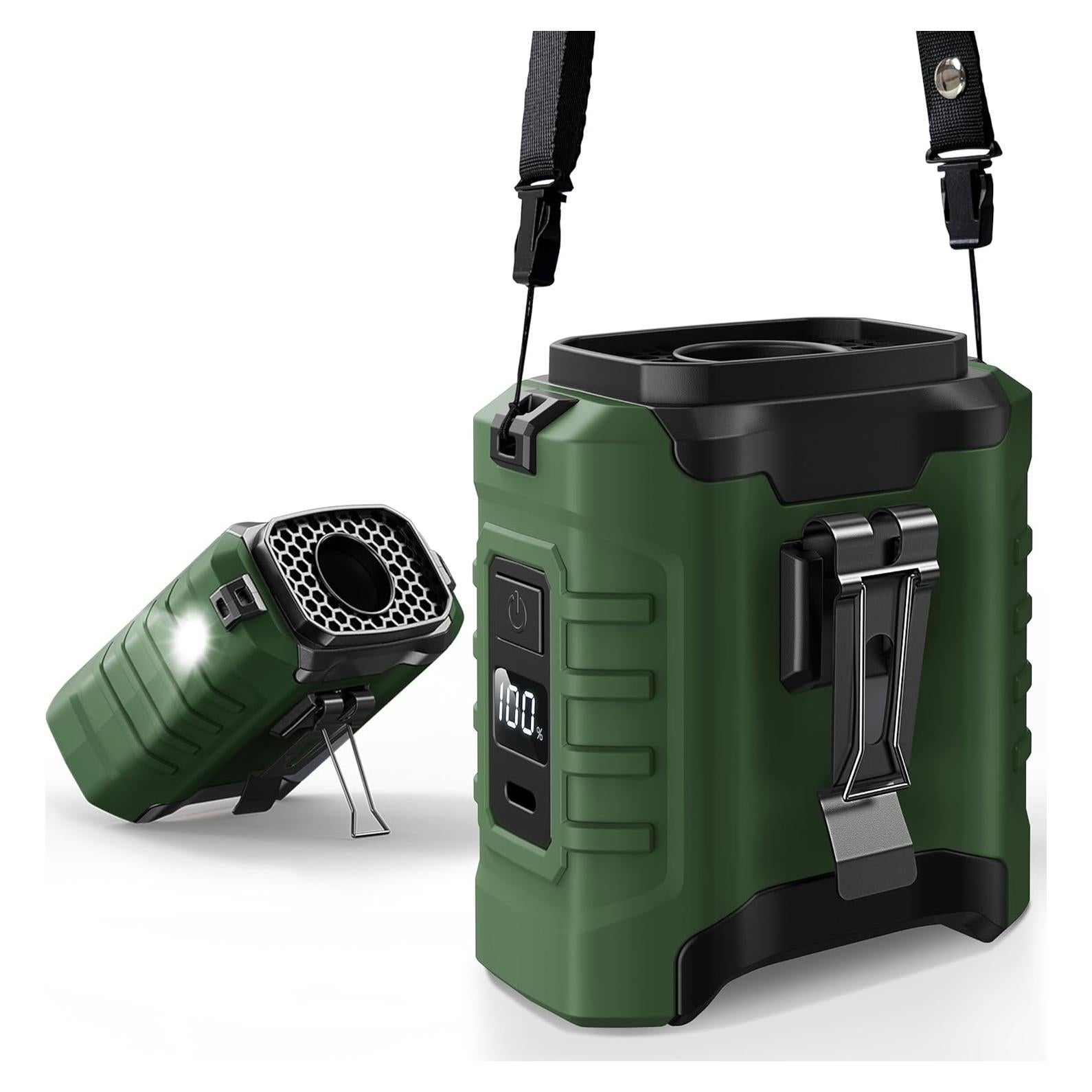 Ventilador de Cintura Portátil Buvizas YBN-609 10000mAh Verde