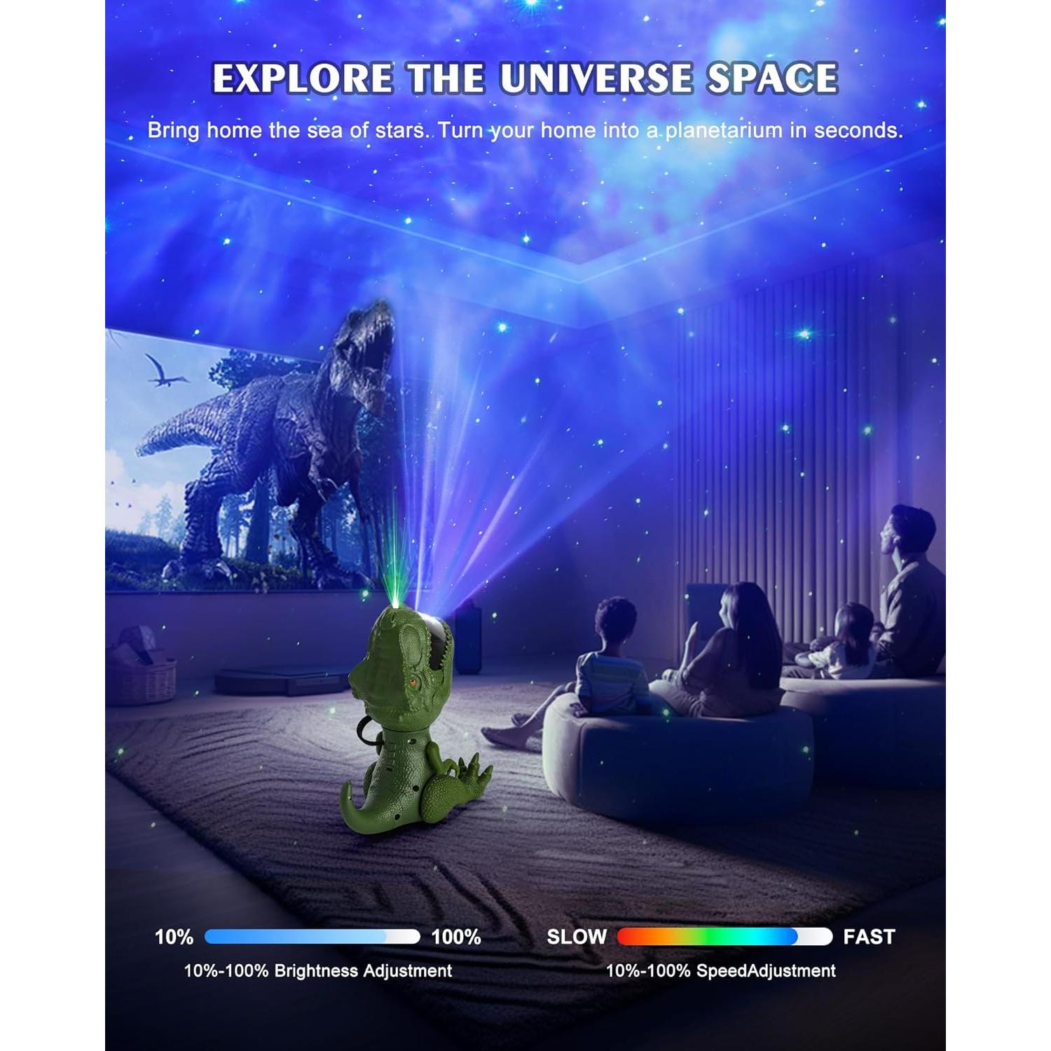 Proyector de Estrellas Dinosaurio Kidsjoy Verde 10cm