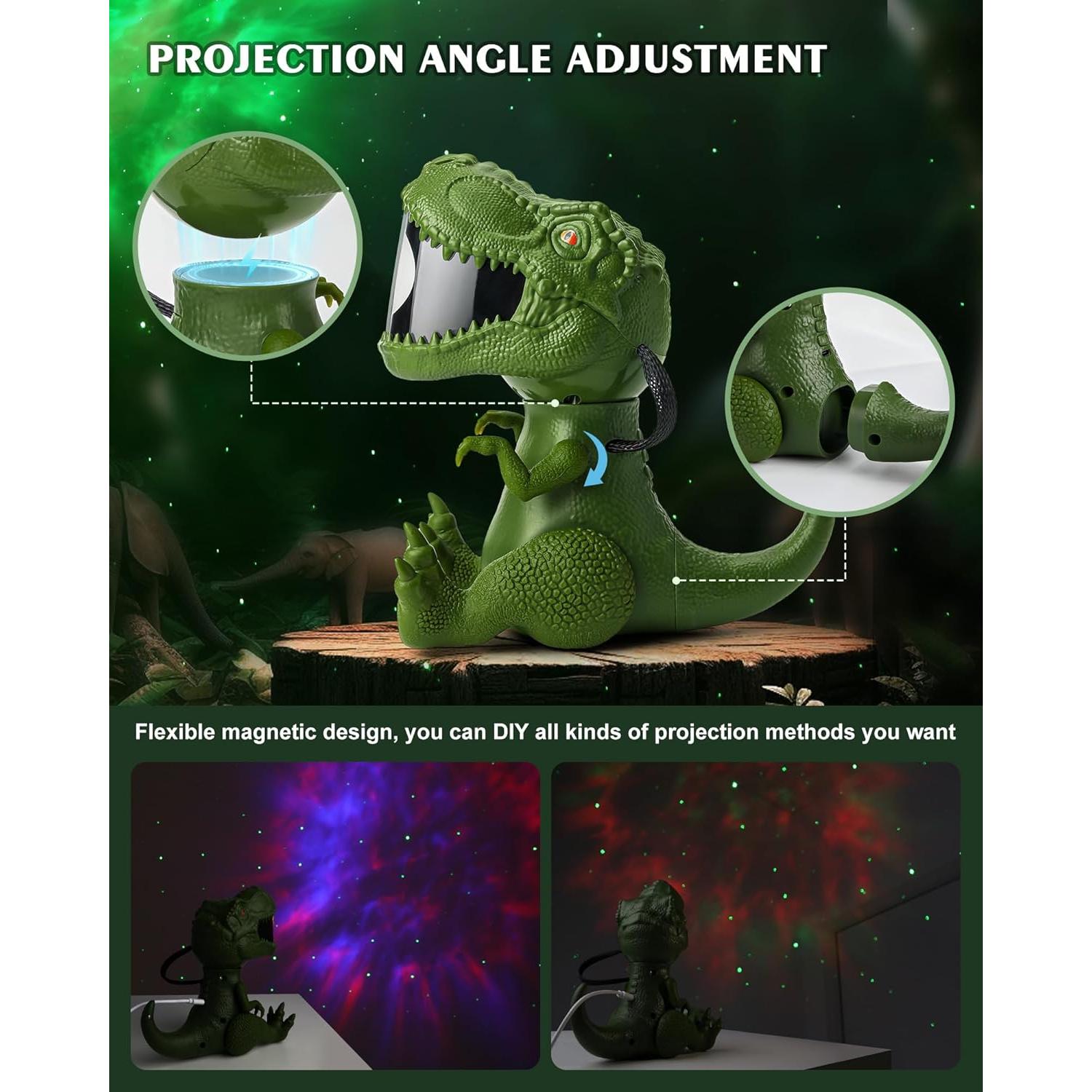 Proyector de Estrellas Dinosaurio Kidsjoy Verde 10cm