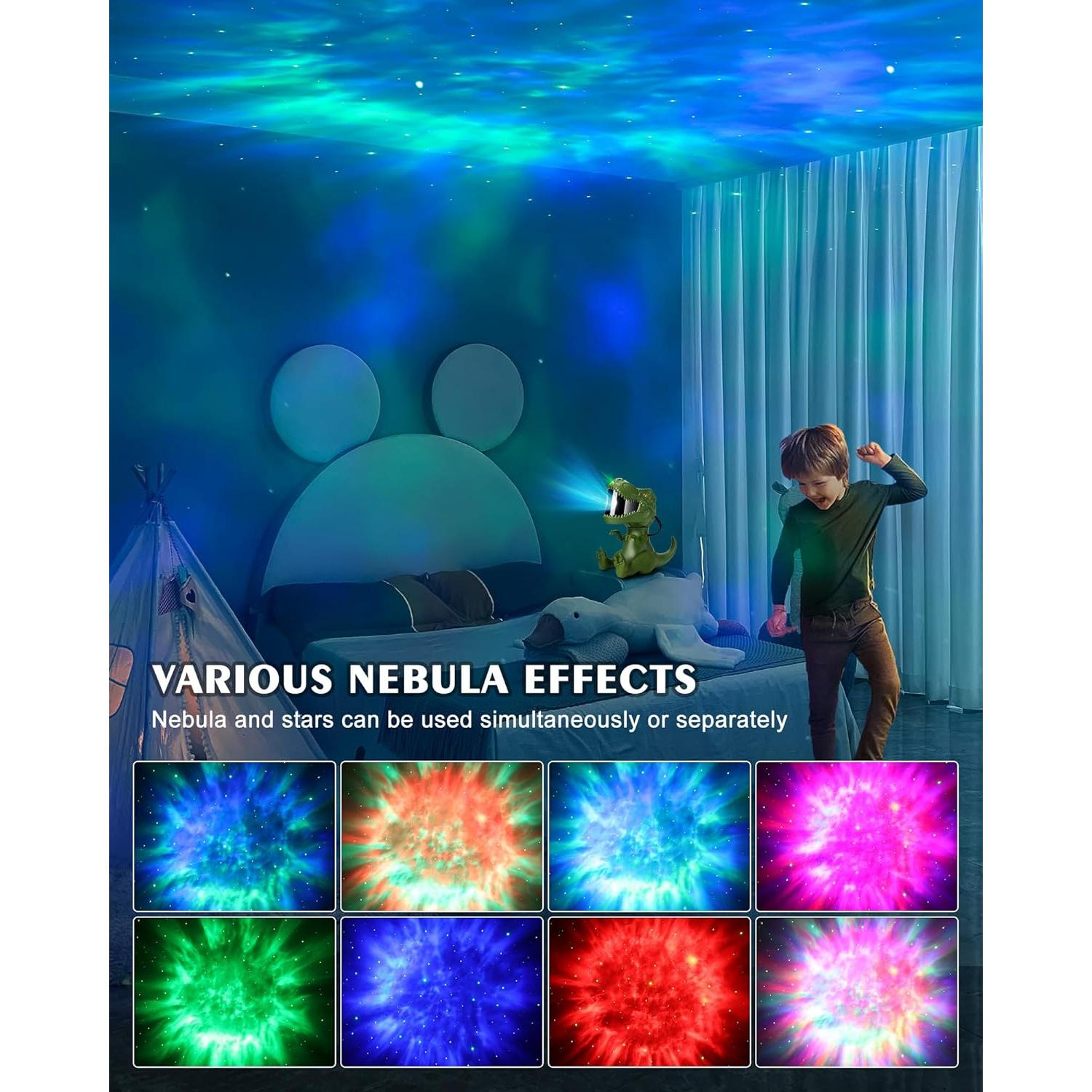 Proyector de Estrellas Dinosaurio Kidsjoy Verde 10cm