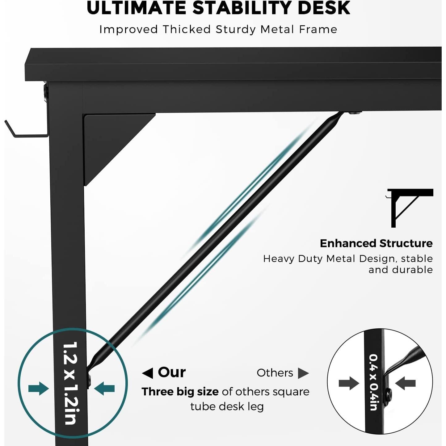 Escritorio DUMOS de Oficina Pequeño 81.28 cm Negro Moderno