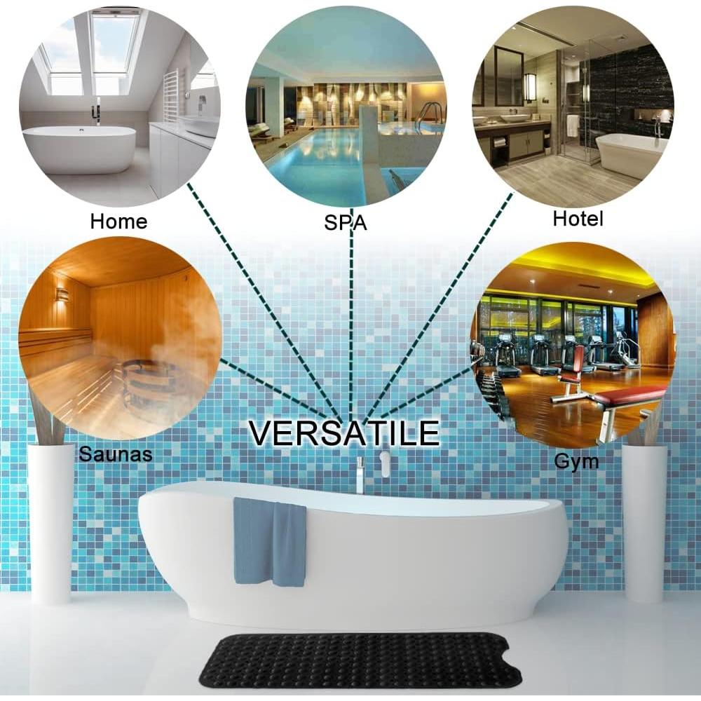 Alfombrilla Antideslizante Linoows 99x41cm Negra Lavable