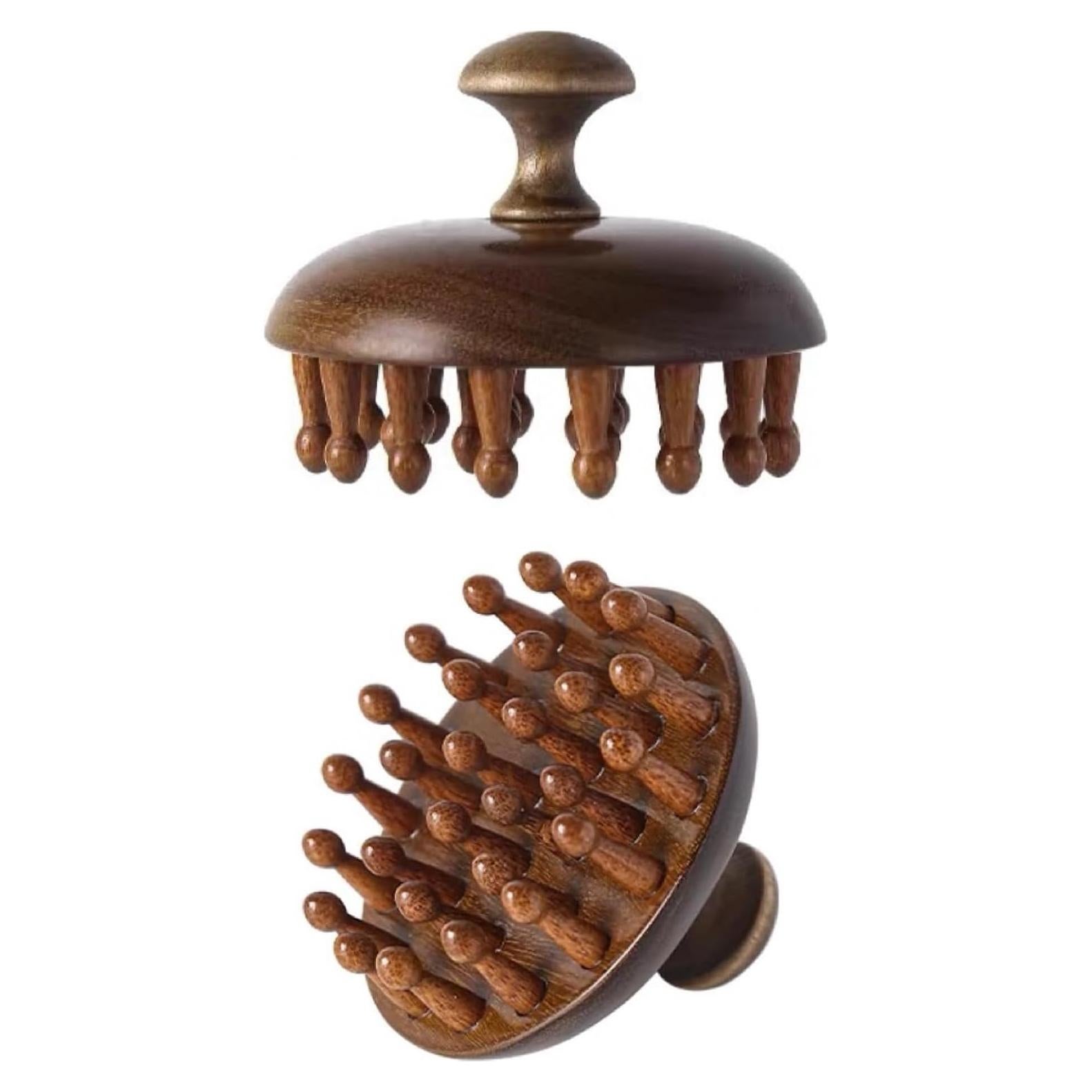 Masajeador de cuero cabelludo Sanlusan Cepillo de madera 11cm