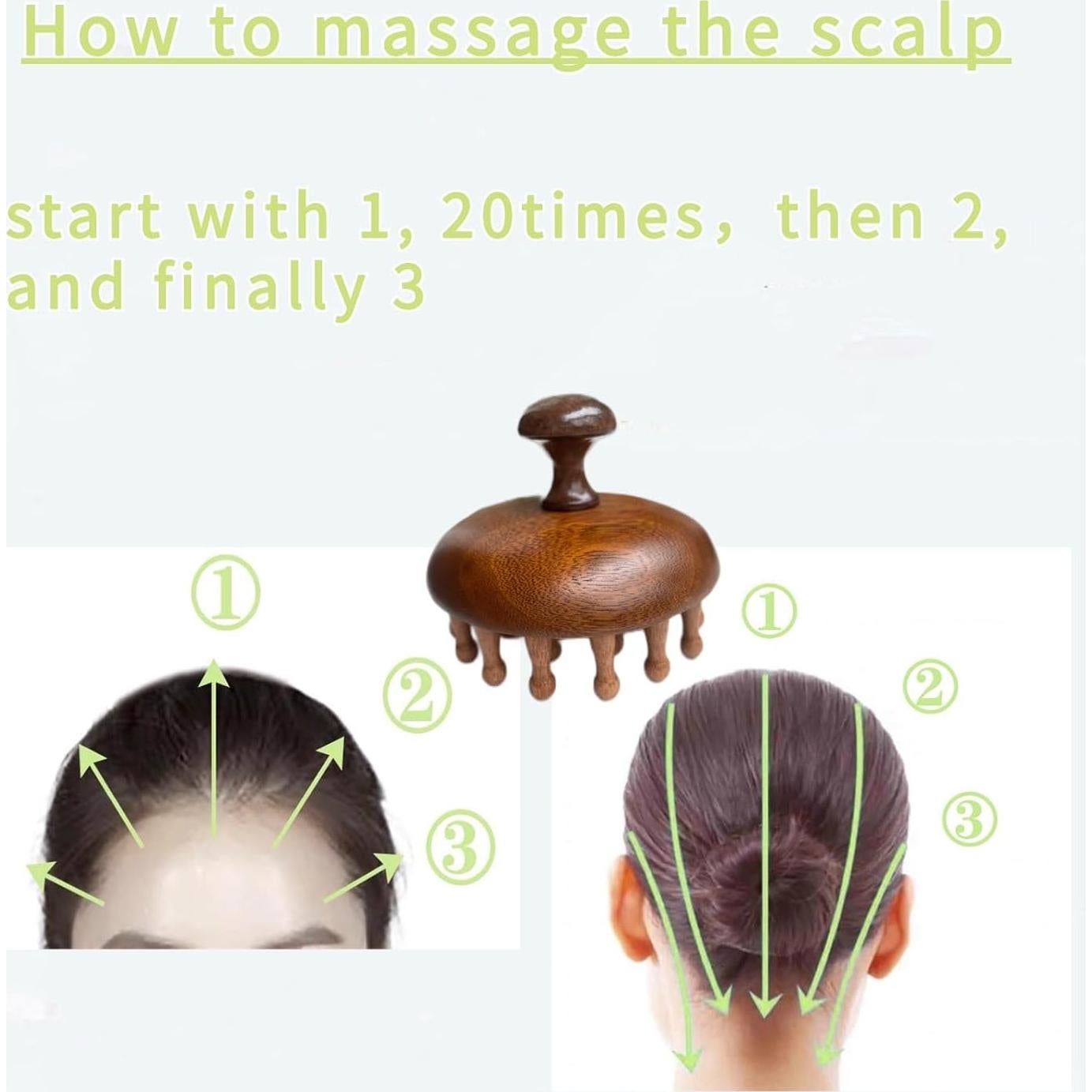 Masajeador de cuero cabelludo Sanlusan Cepillo de madera 11cm