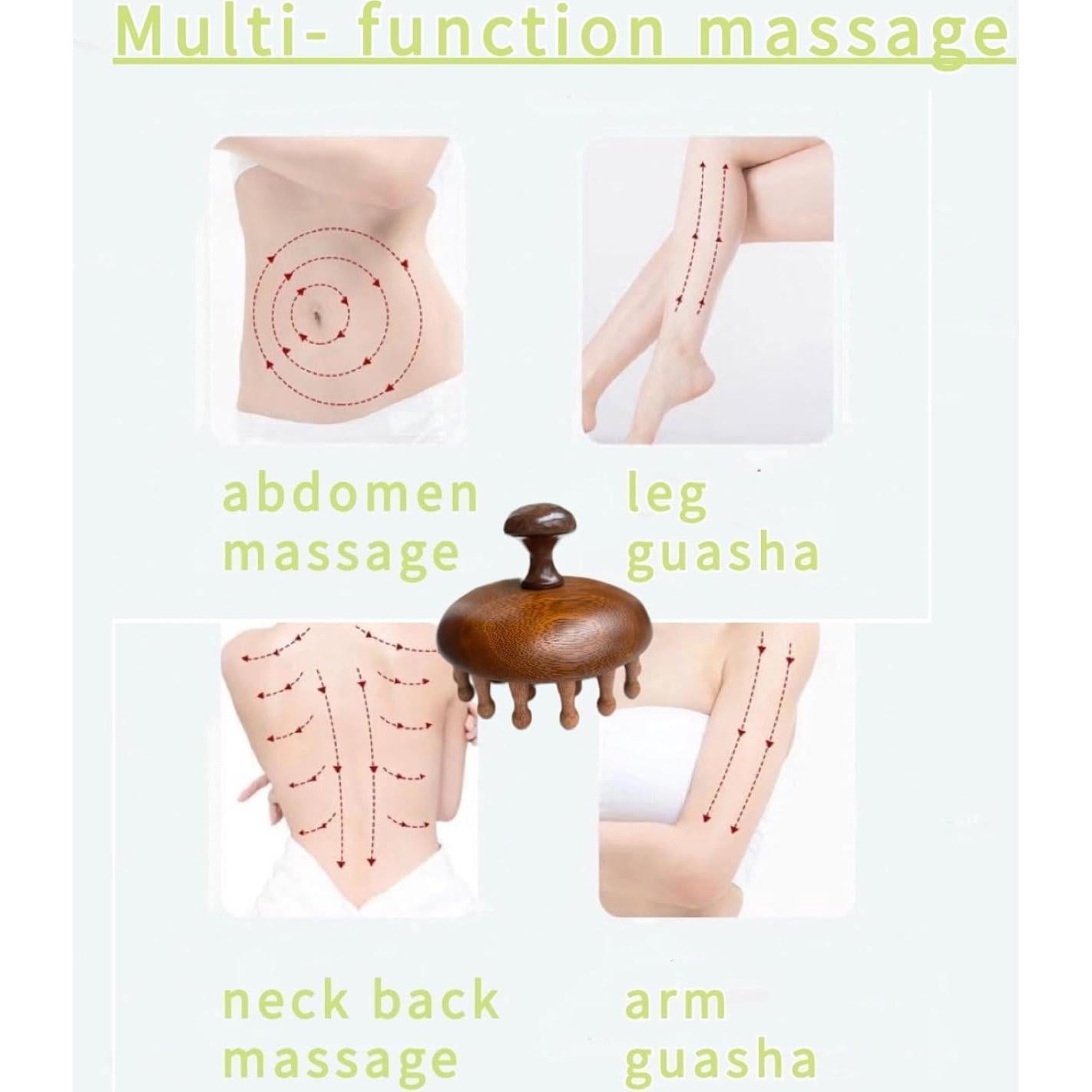 Masajeador de cuero cabelludo Sanlusan Cepillo de madera 11cm