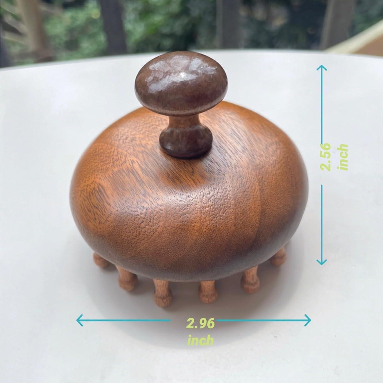 Masajeador de cuero cabelludo Sanlusan Cepillo de madera 11cm