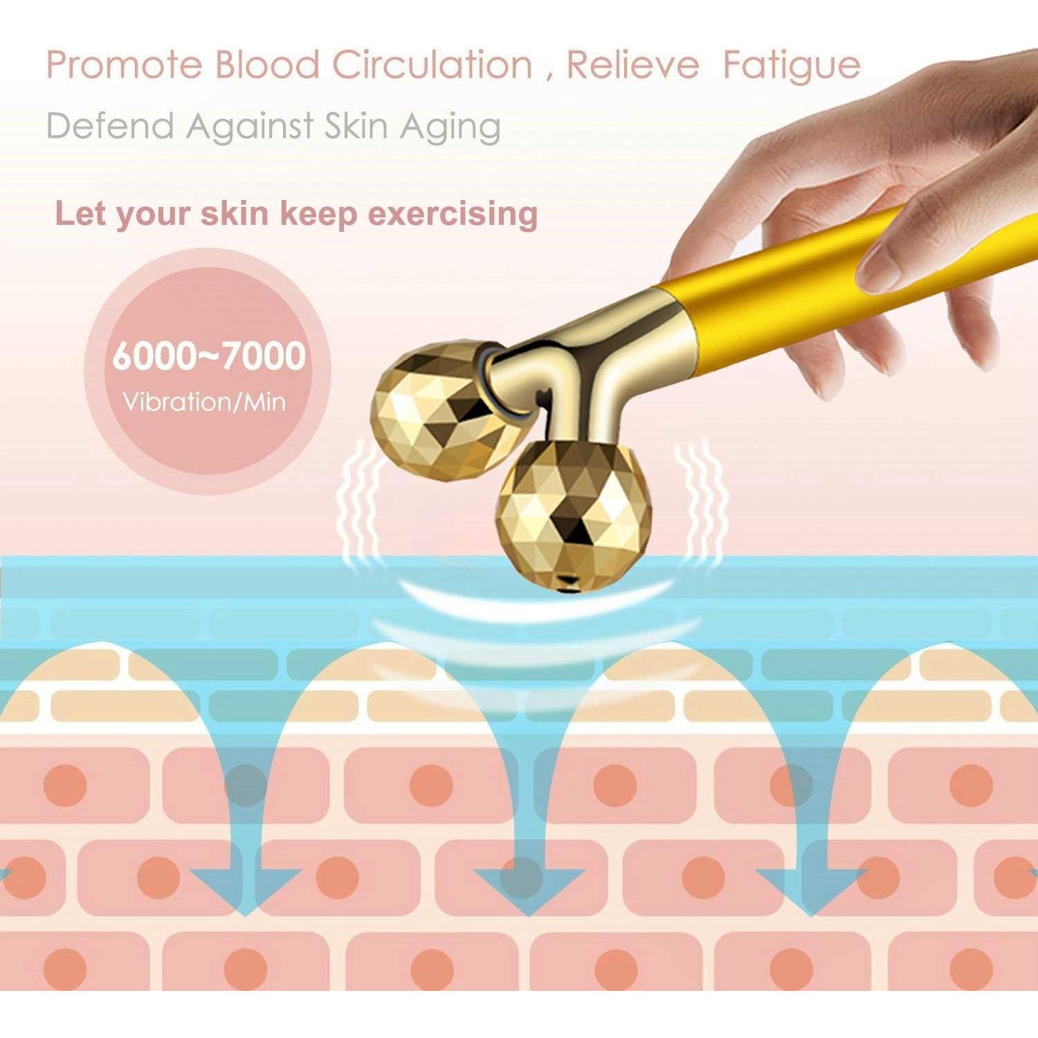 Rodillo de Masaje Facial Amirce 3D y Eléctrico - Kit Completo