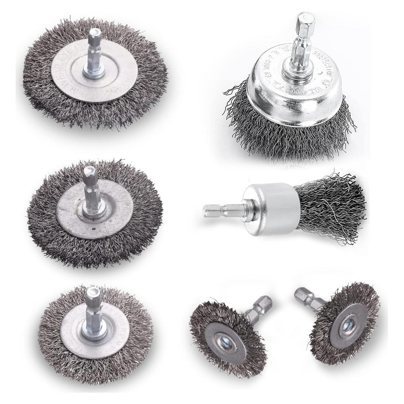 Juego de Cepillos de Alambre Double Elite 7 Piezas para Taladro