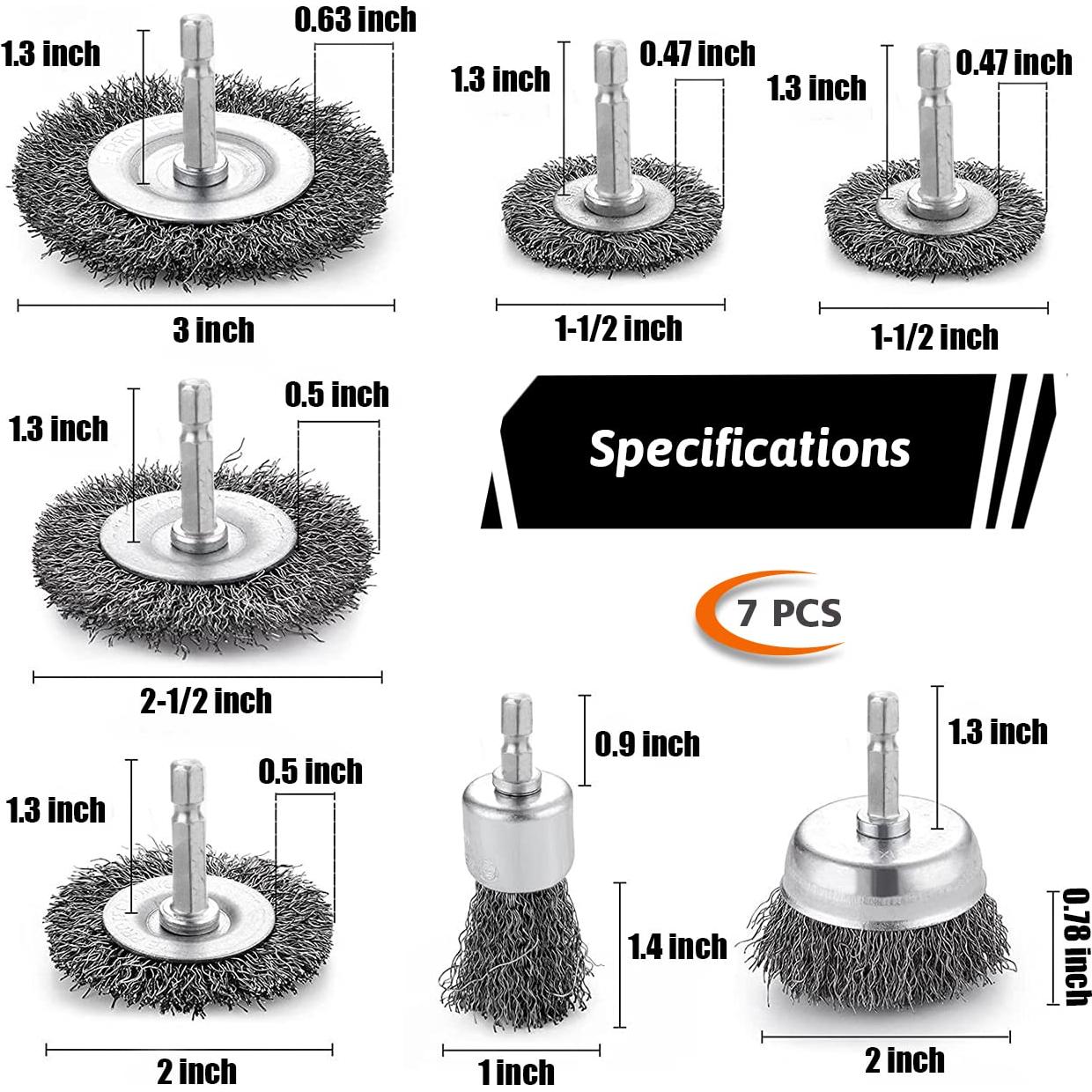 Juego de Cepillos de Alambre Double Elite 7 Piezas para Taladro