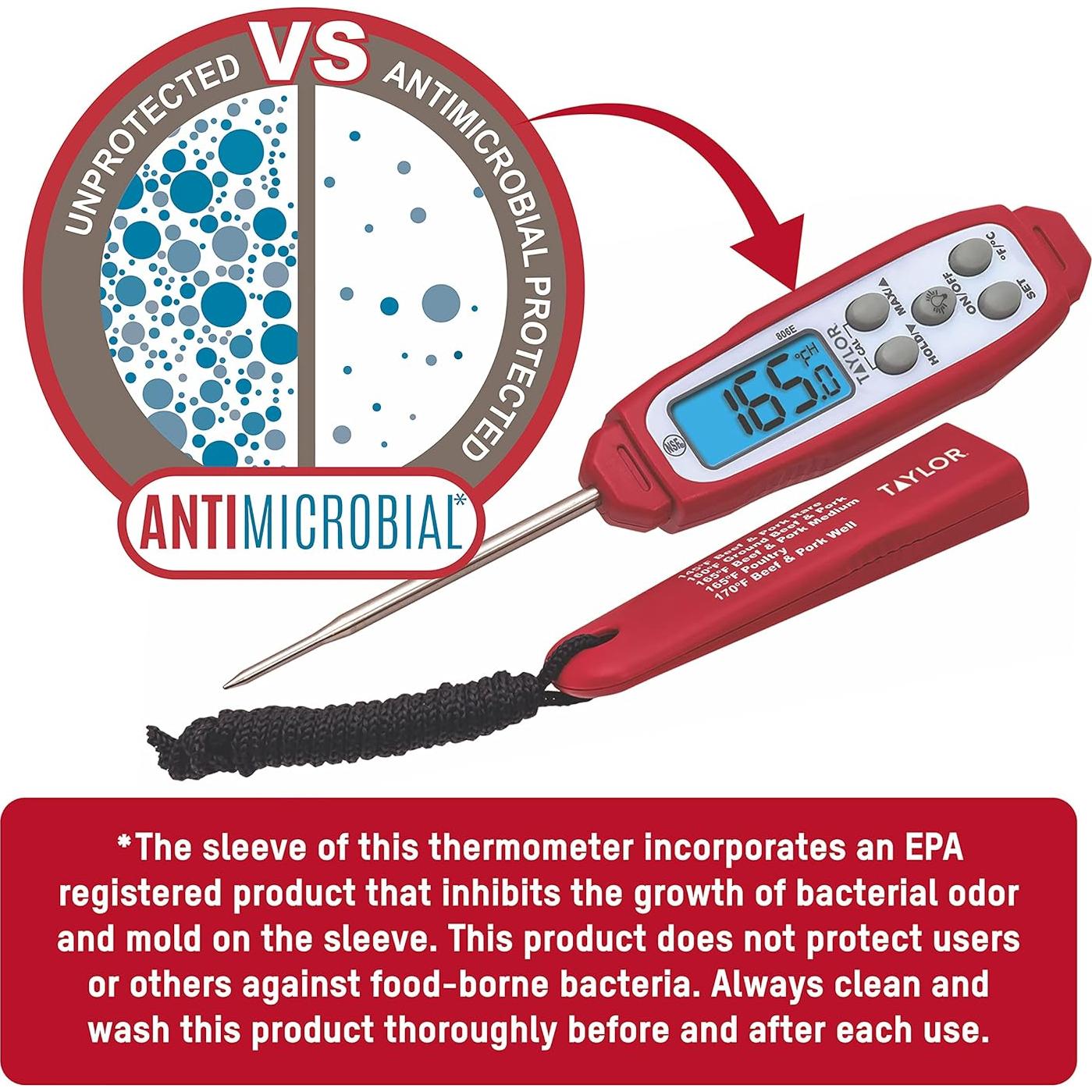 Termómetro Digital Impermeable Taylor 806GW con Retroiluminación Azul