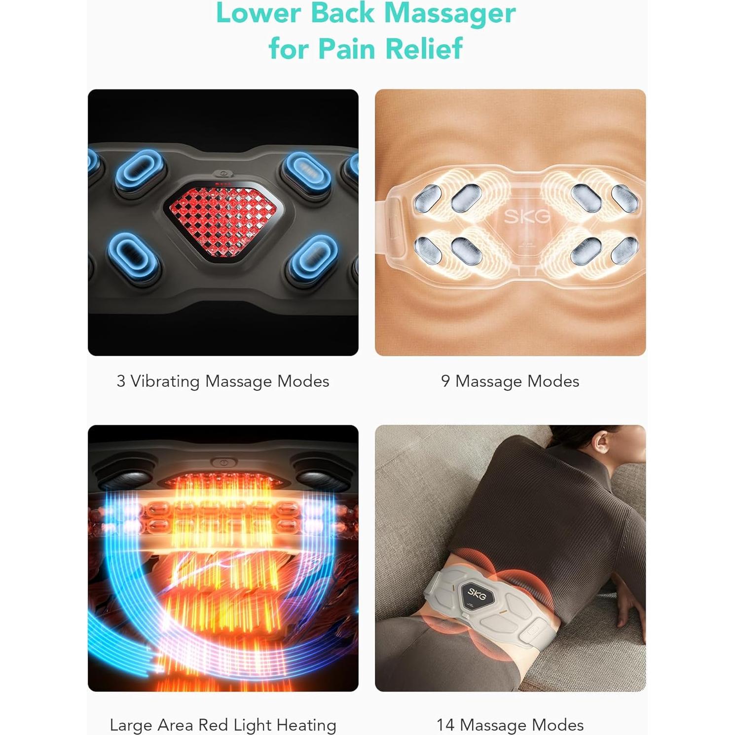 Masajeador de Espalda Inferior SKG W9 PRO Inalámbrico Calefactor