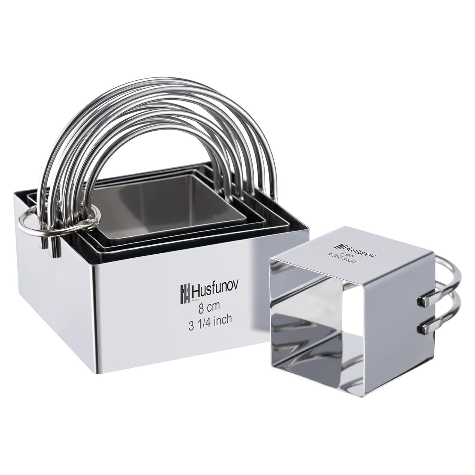 Juego de Cortadores de Galletas Cuadrados 5 Piezas Acero Inoxidable