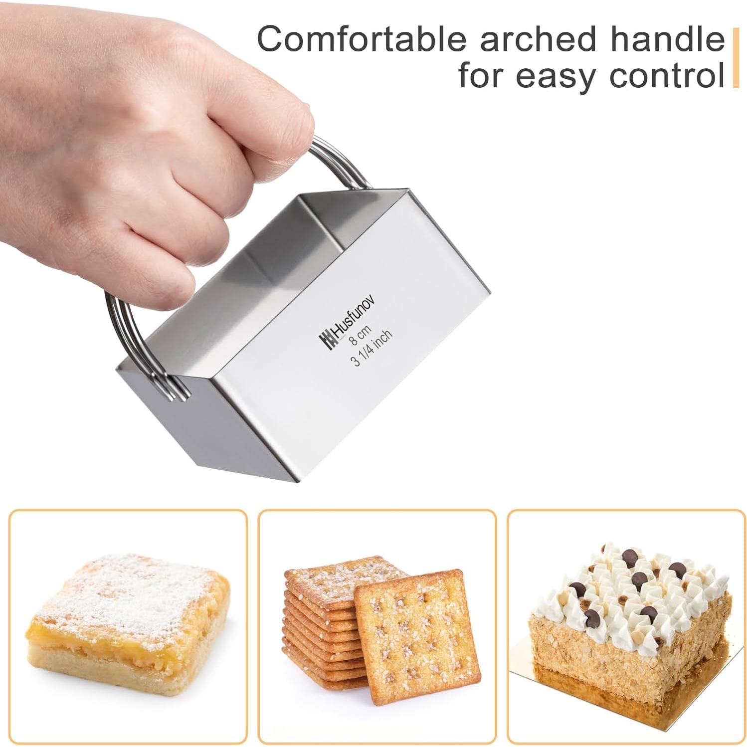 Juego de Cortadores de Galletas Cuadrados 5 Piezas Acero Inoxidable