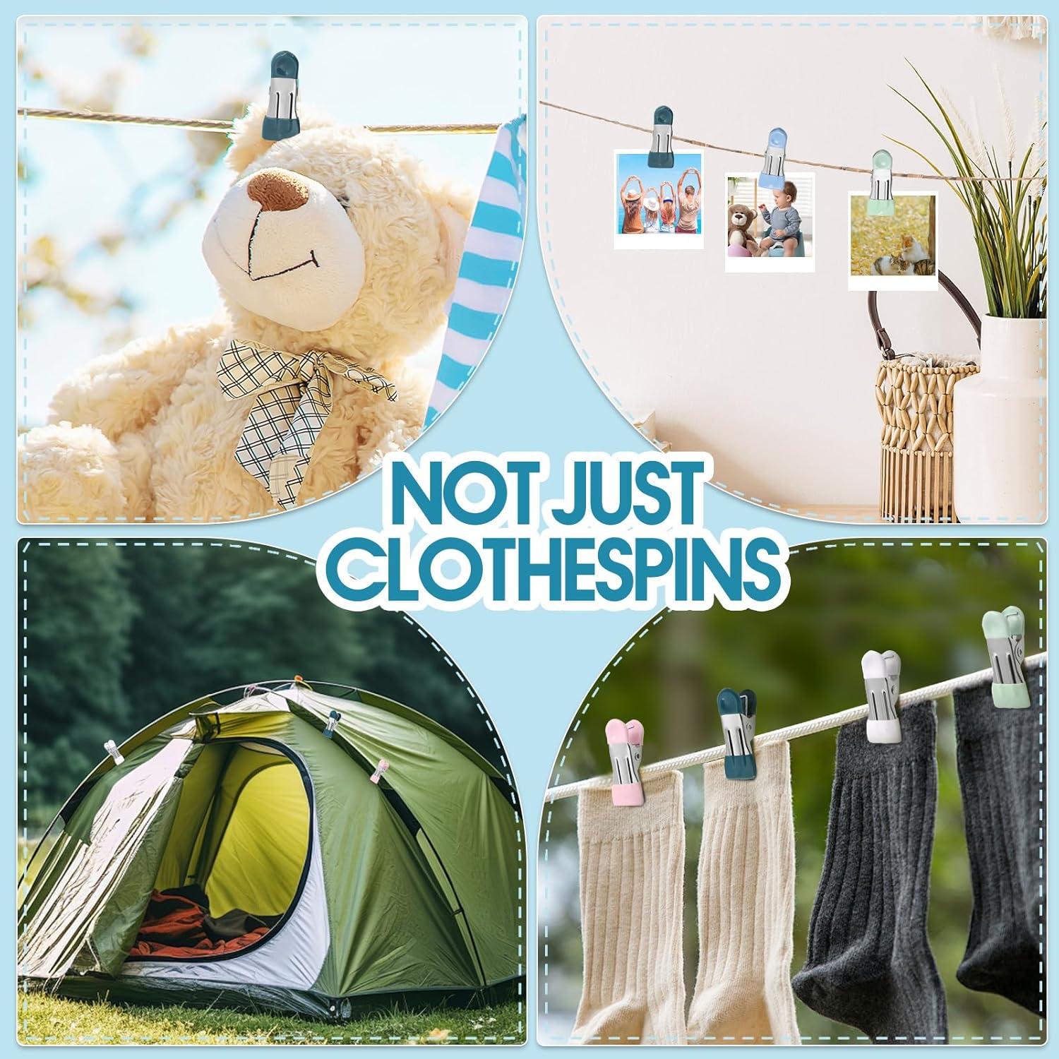 Pinzas de Ropa Cowdro 30 Piezas Acero Inoxidable 14 cm