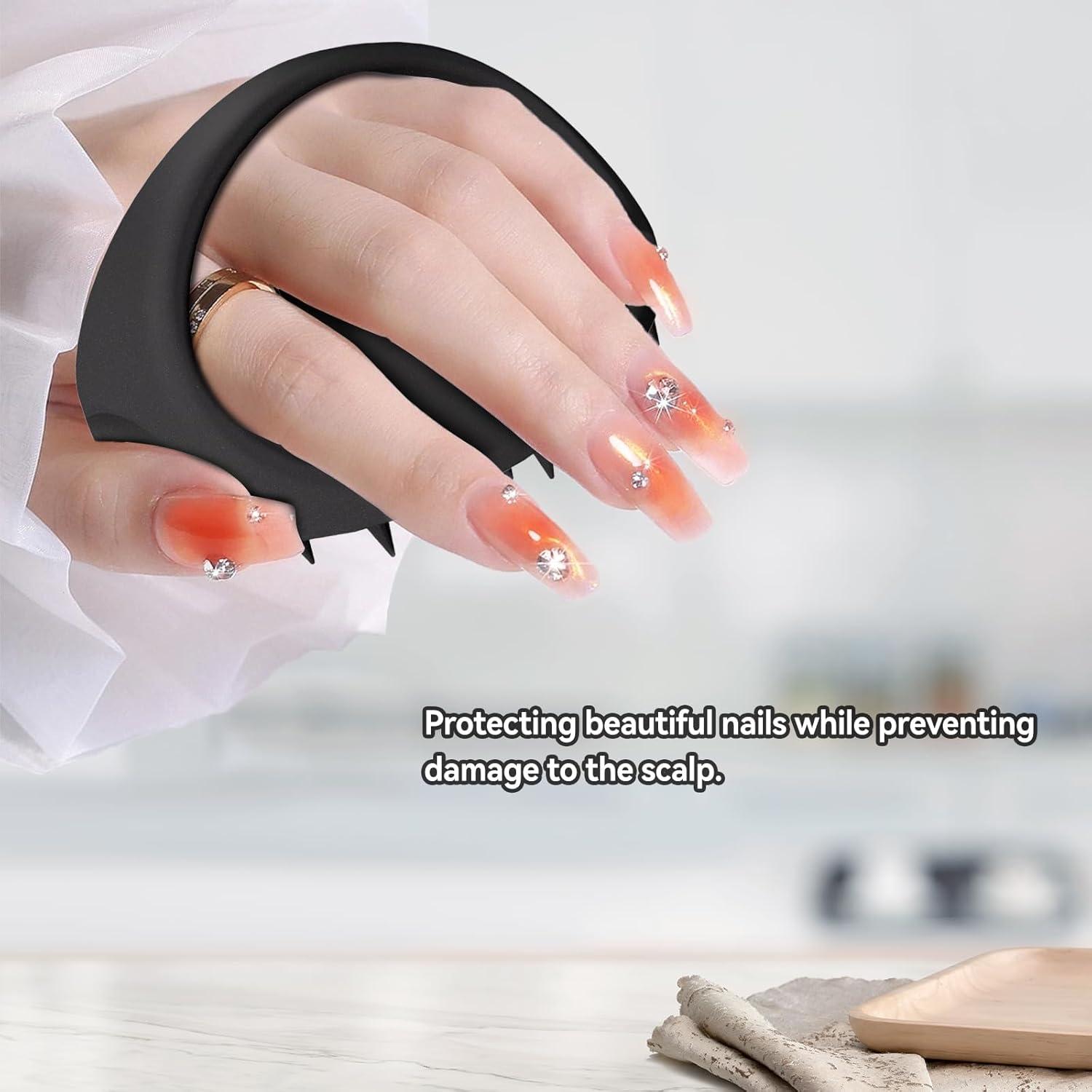 Masajeador de cuero cabelludo Ithyes negro 10x10cm silicona