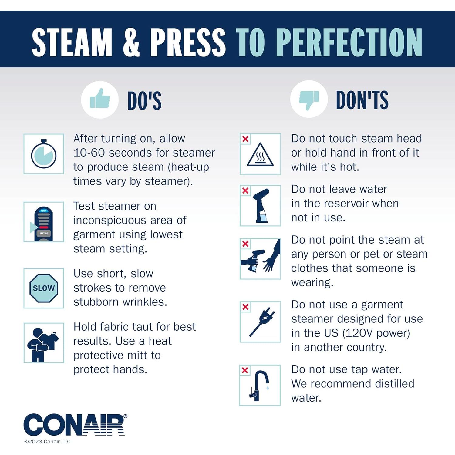 Vaporizador de Ropa de Mano Conair GS23 Extreme Steam 1200W