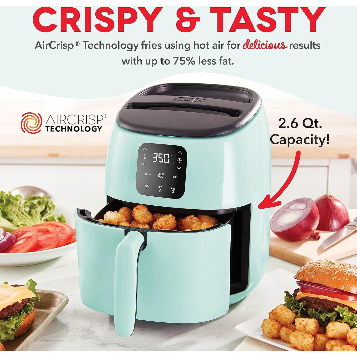 Freidora de Aire Dash Tasti-Crisp 2.6L Digital Aqua 1000W