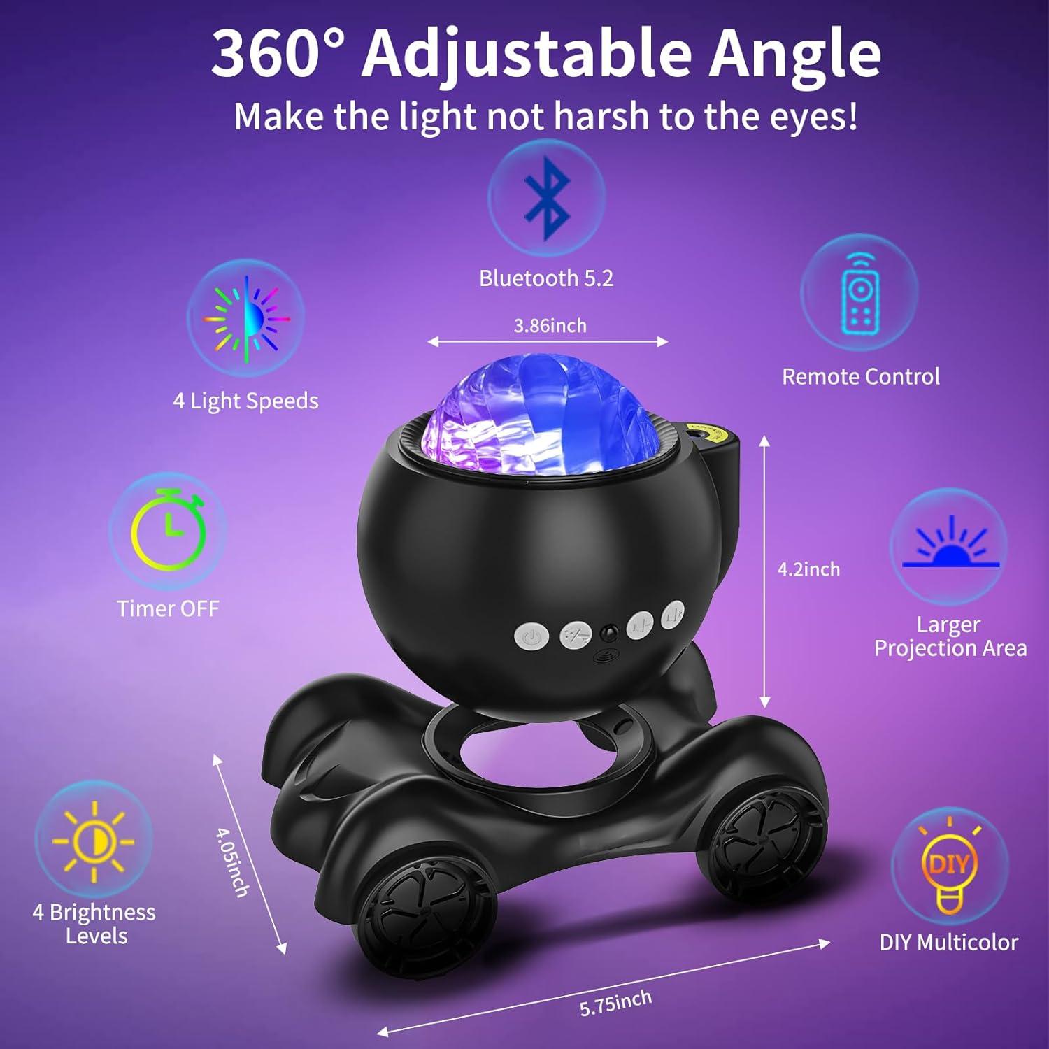 Proyector Galáctico ENOKIK con Altavoz Bluetooth y Ruido Blanco