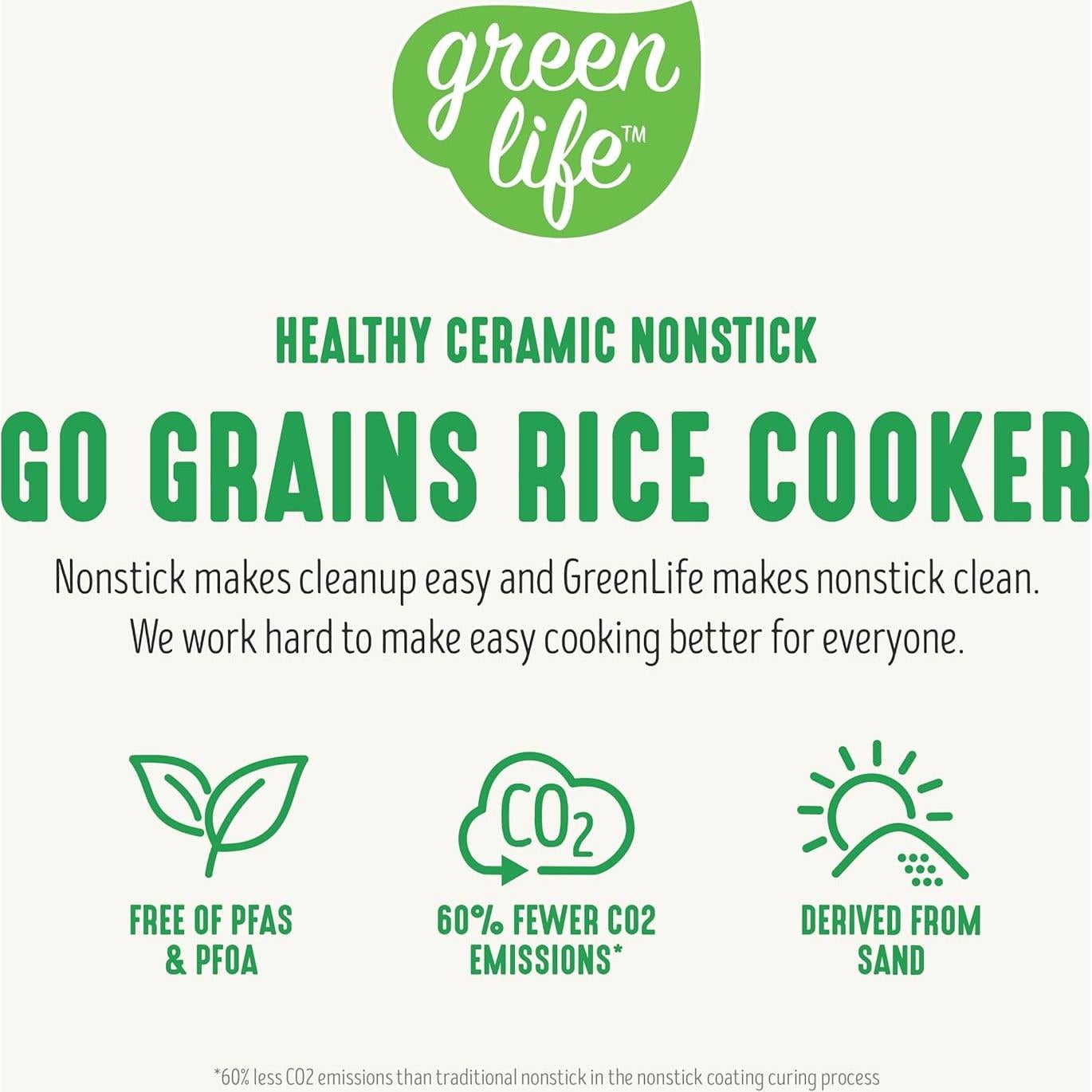 Arrocera Digital GreenLife 4 Tazas Cerámica Antiadherente