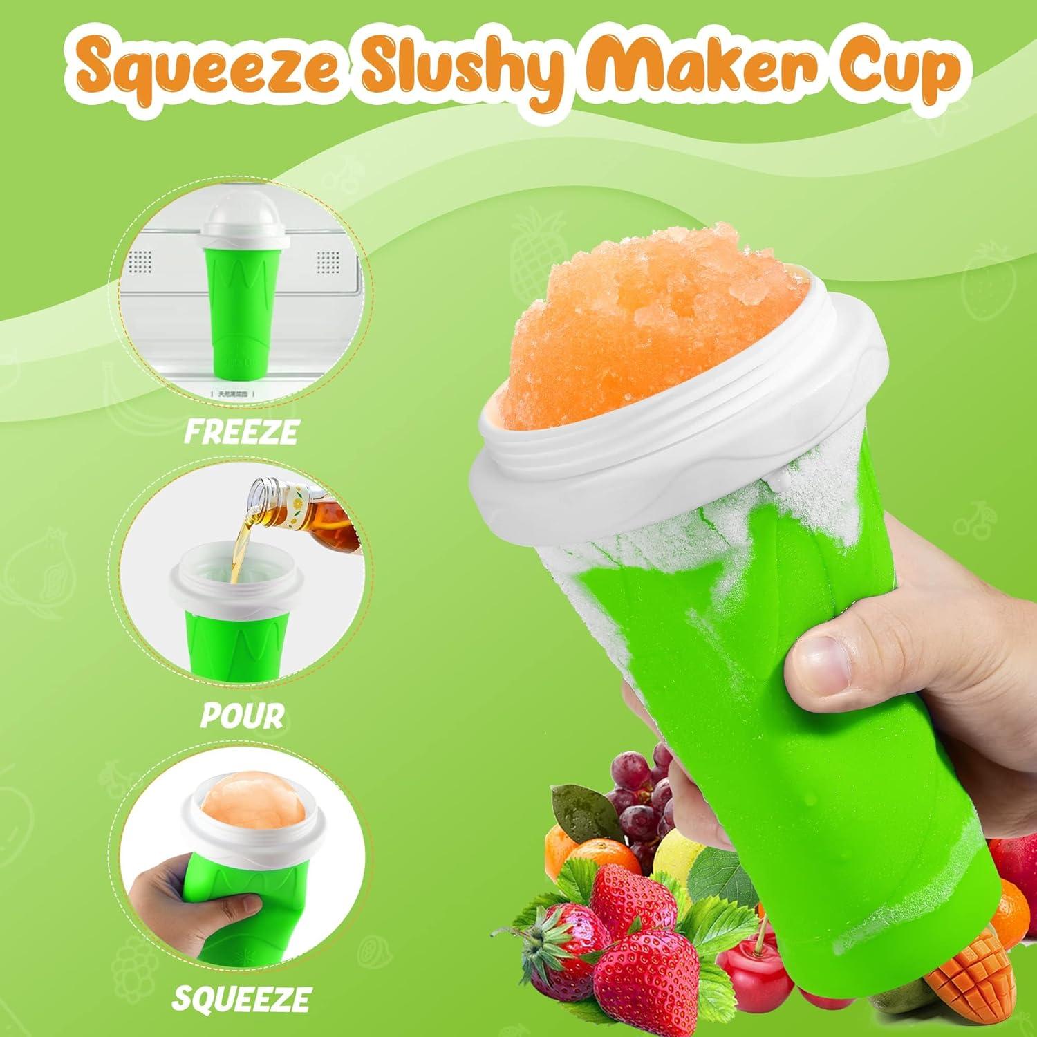 Paquete de 2 Tazas Slushie Tgosomt 330ml Azul Verde