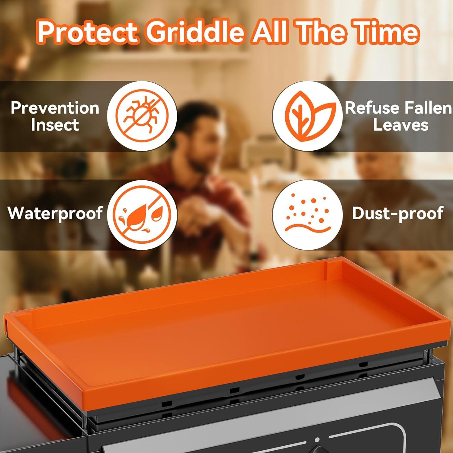 Griddle Mat for Blackstone 28 Inch - Upgraded Edge-Full Cover Silicone Around Grill Mat and Grease Cup, Suitable for Grill 28" Blackstone 1517 1853 1883 1962 1963