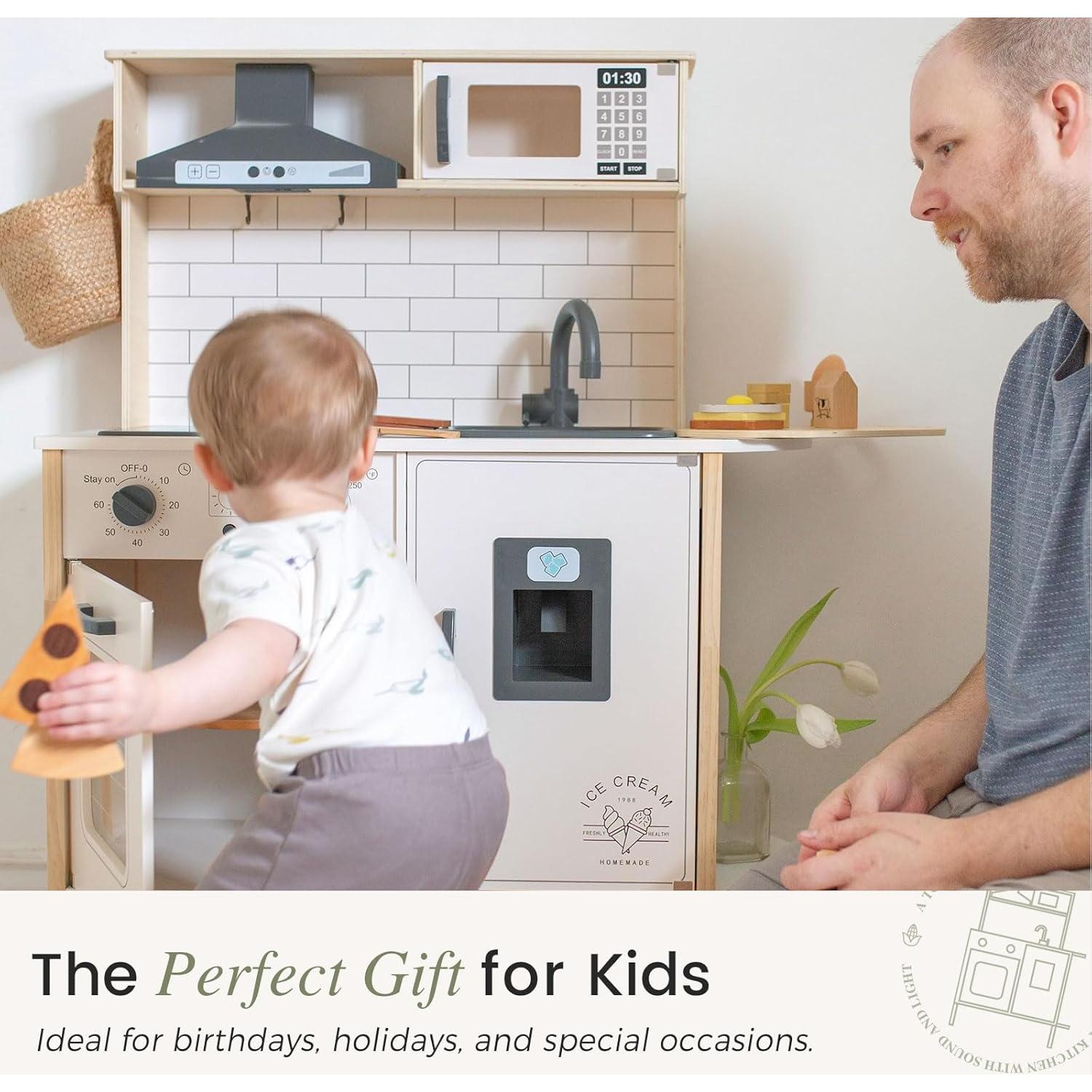 Cocina de Juguete de Madera Tiny Land con Luces y Sonidos