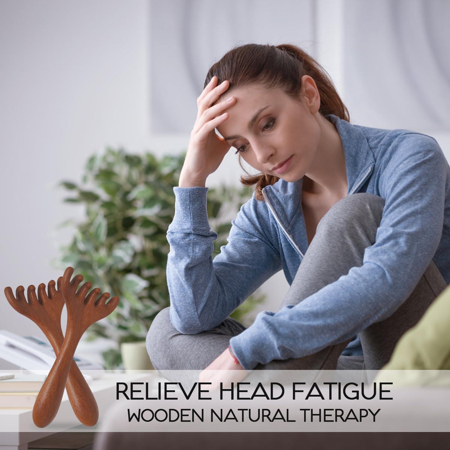 Masajeador de Cabeza iunxkmi 2 Pack Madera Portátil Relax