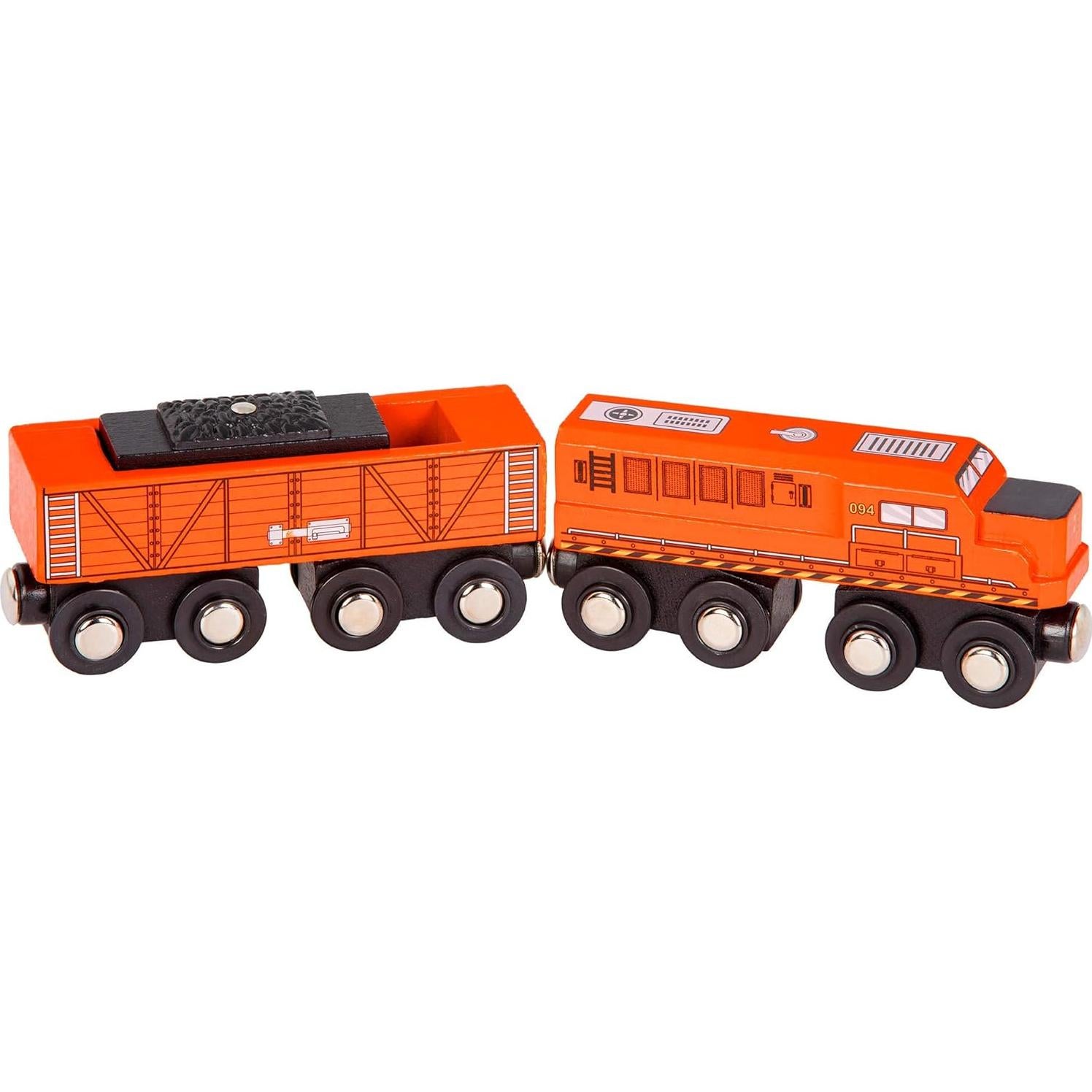 Set de Trenes de Madera Battat - 6 Piezas Magnéticas