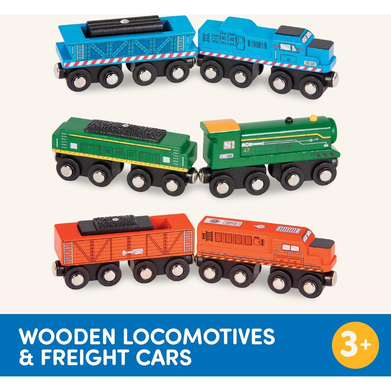 Set de Trenes de Madera Battat - 6 Piezas Magnéticas